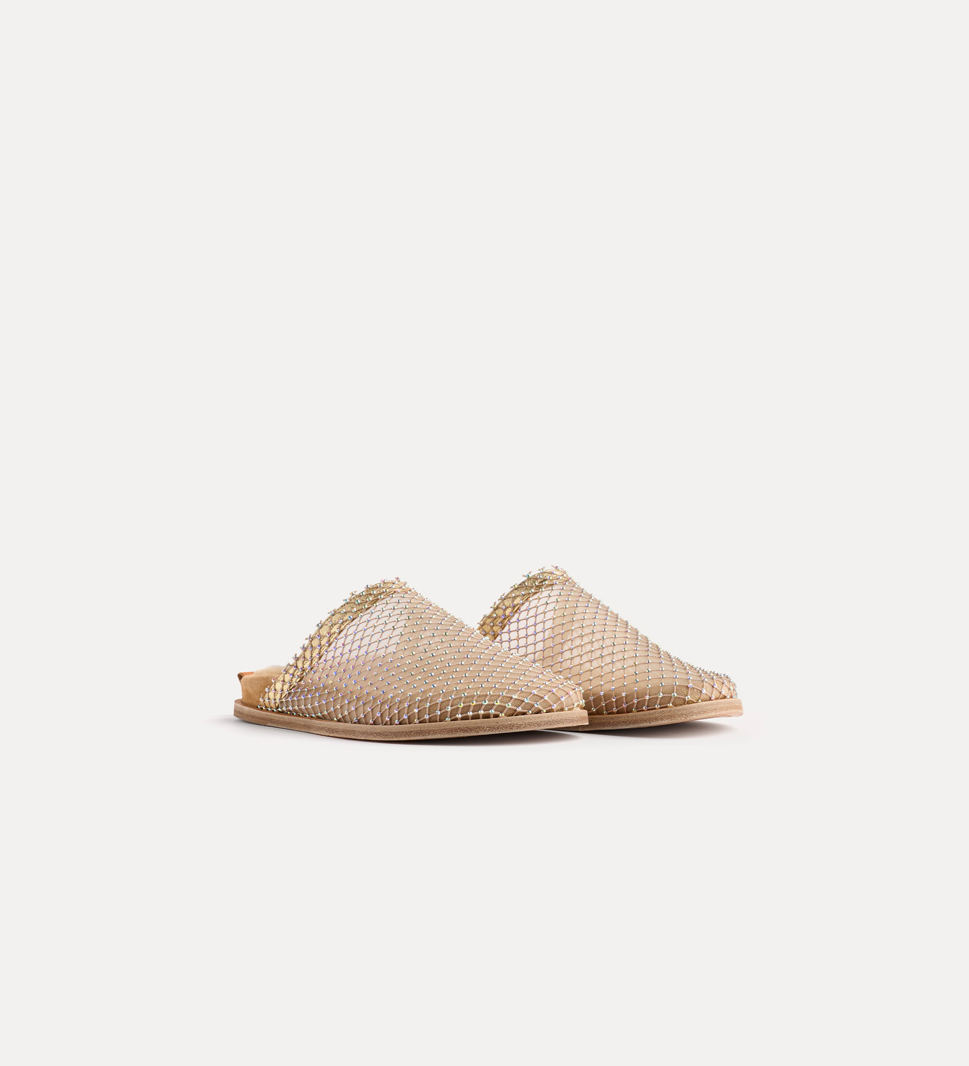 flat mesh mule with diamanté detailing | forte_forte