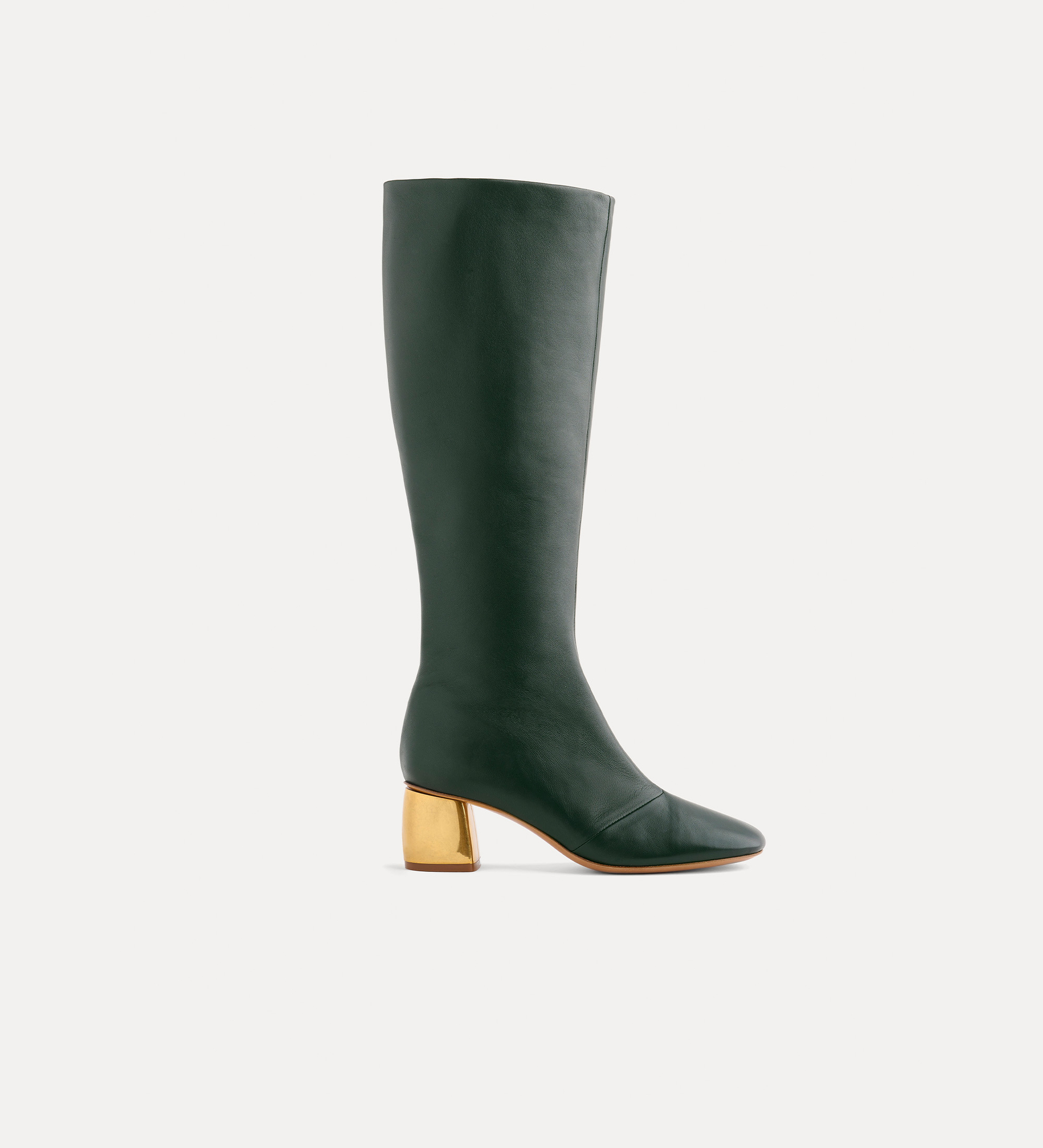 chic tall boot in nappa with a gold–tone heel | forte_forte