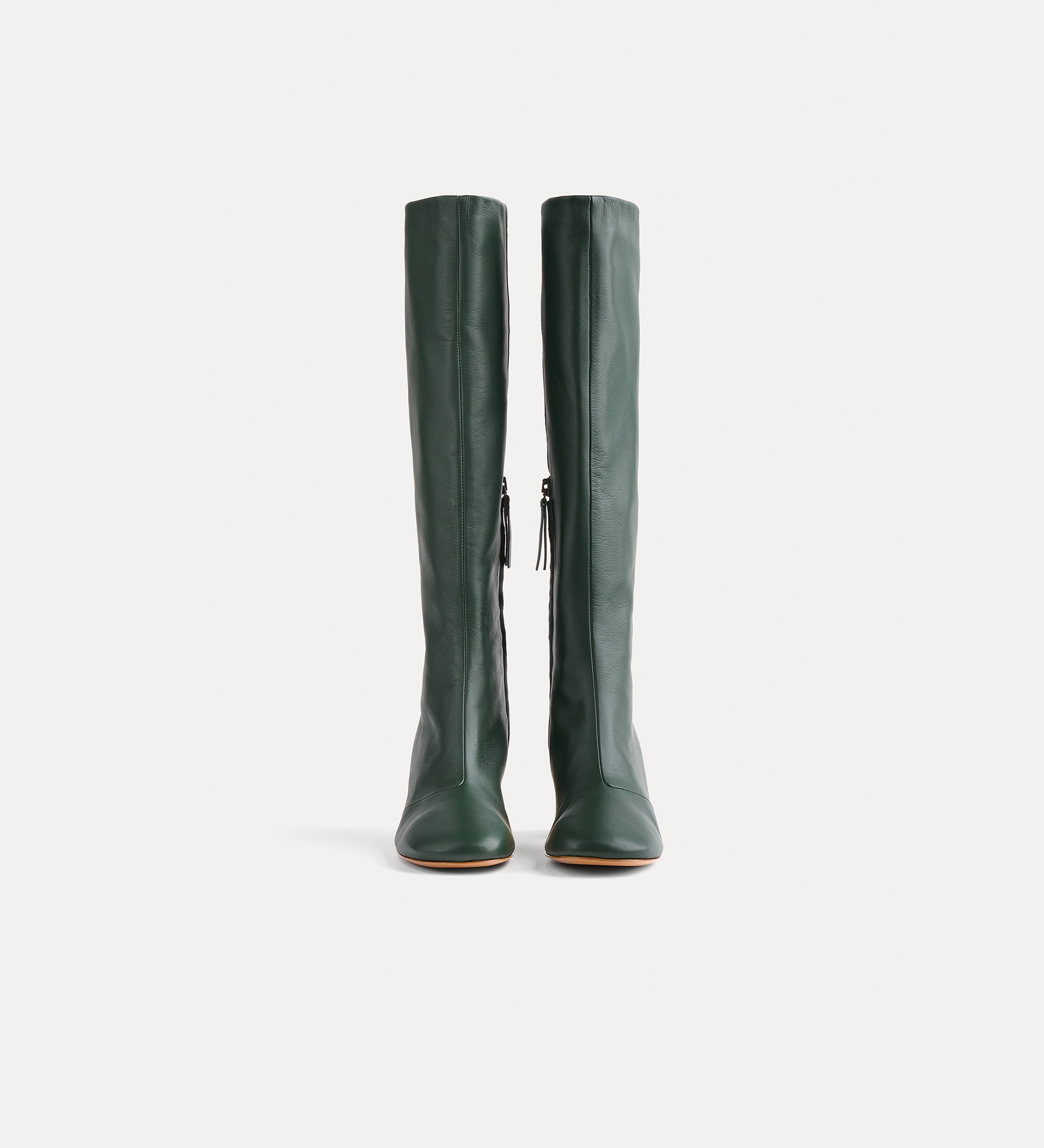 chic tall boot in nappa with a gold–tone heel | forte_forte