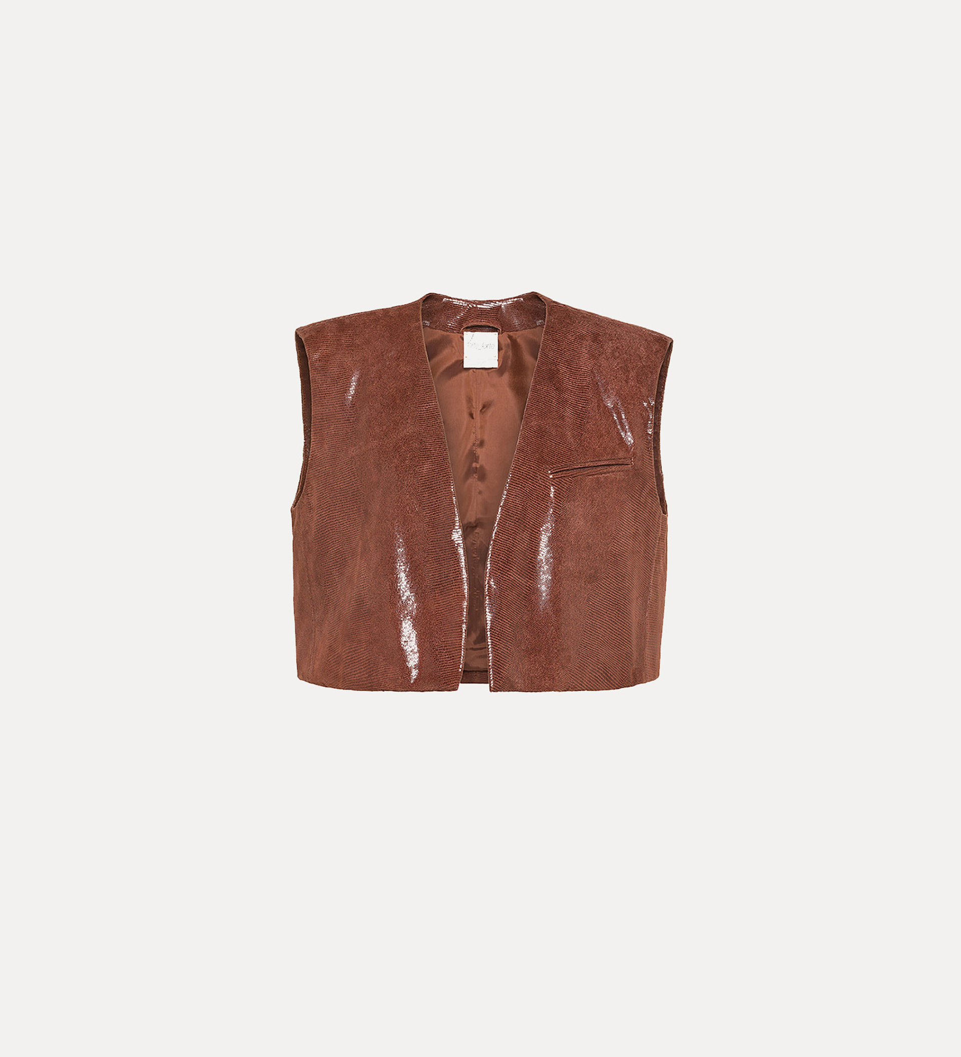 suede waistcoat with a lizard–skin pattern | forte_forte