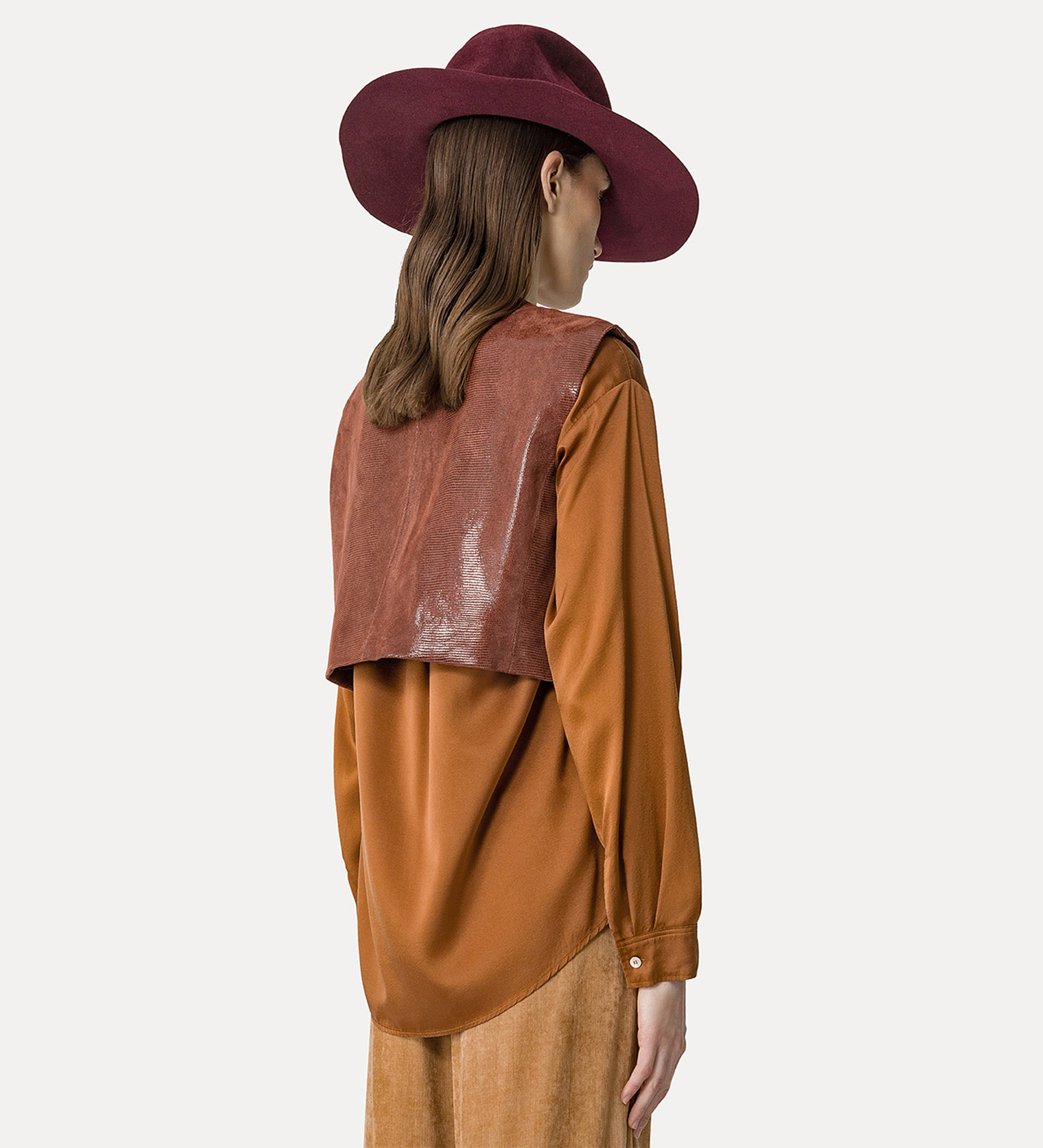 suede waistcoat with a lizard–skin pattern | forte_forte