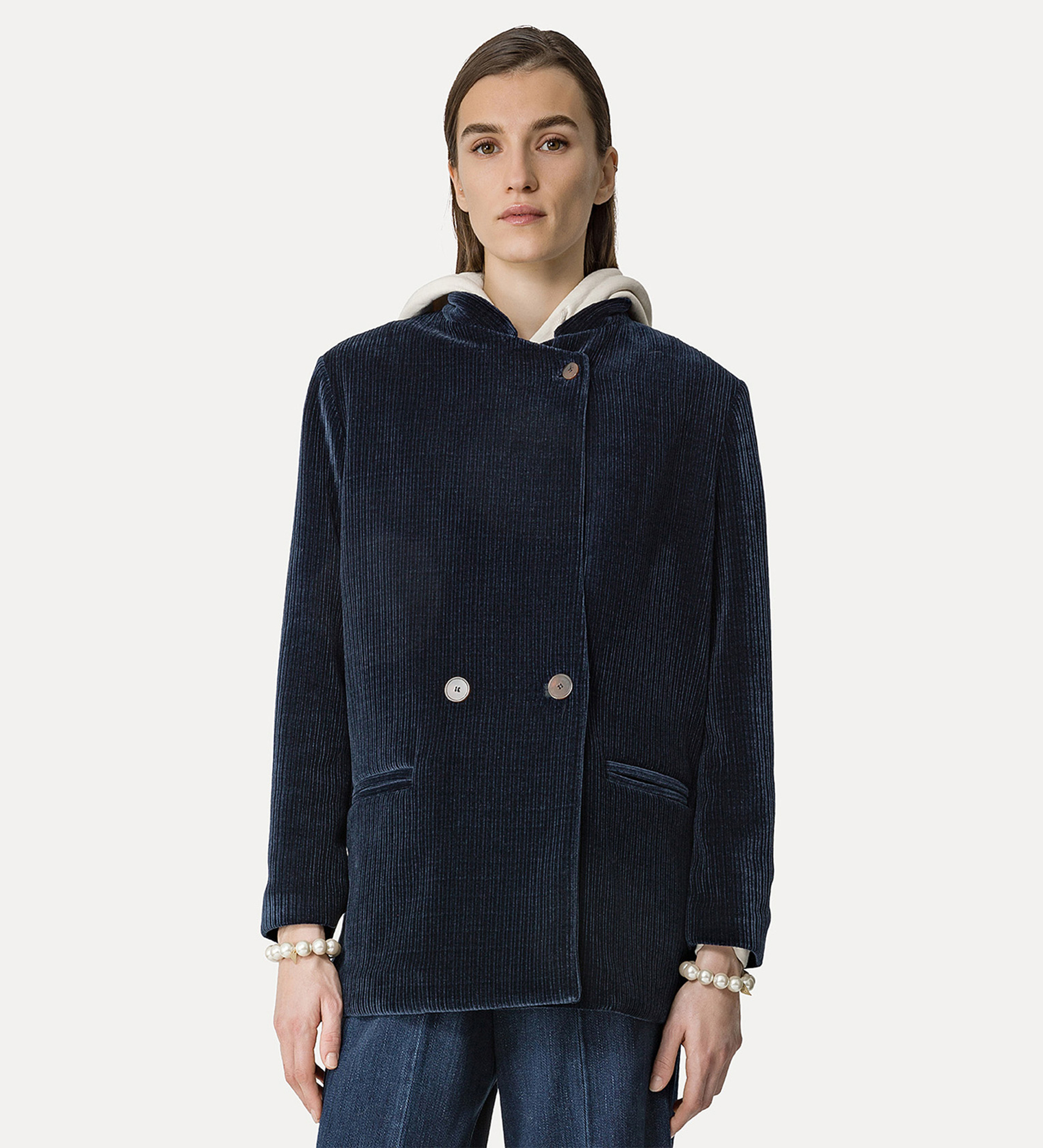 overjacket in corduroy–effect jersey | forte_forte