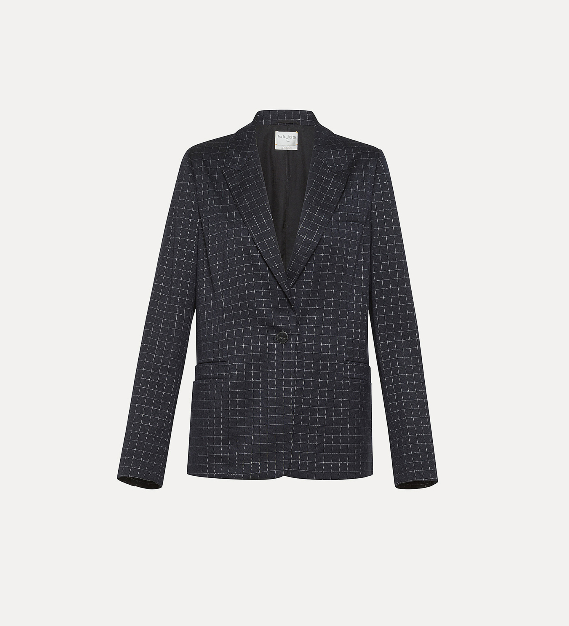boxy jacket in silver–check batavia | forte_forte
