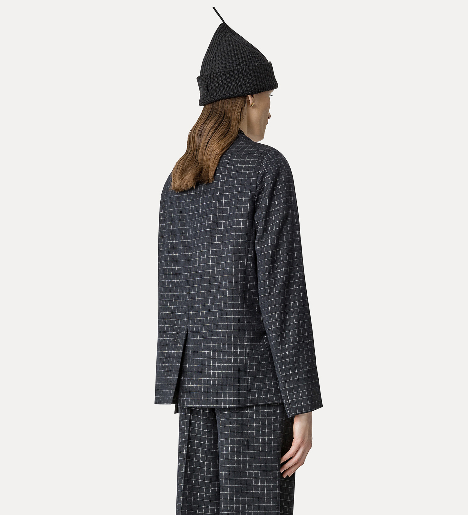 boxy jacket in silver–check batavia | forte_forte