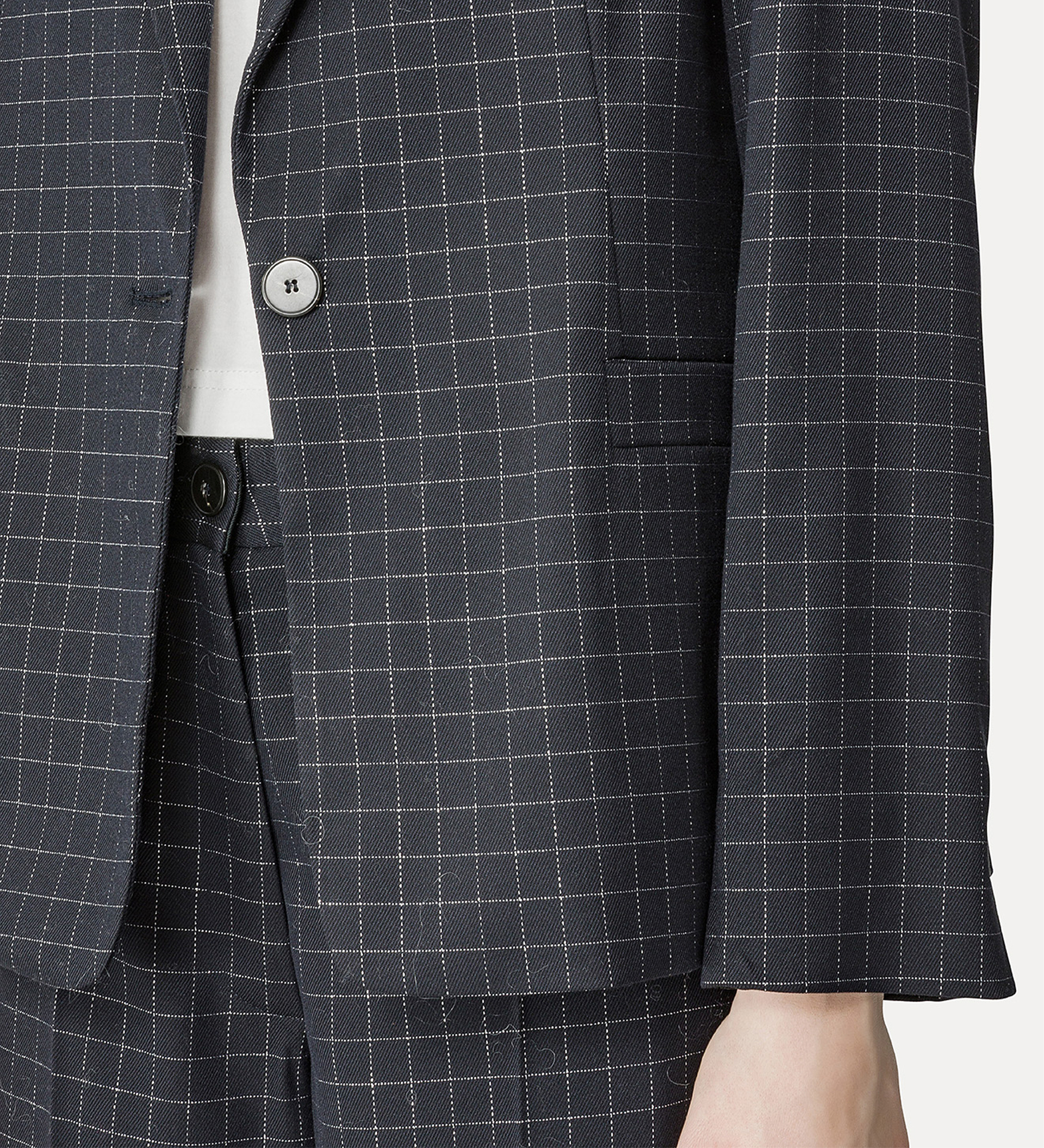 boxy jacket in silver–check batavia | forte_forte