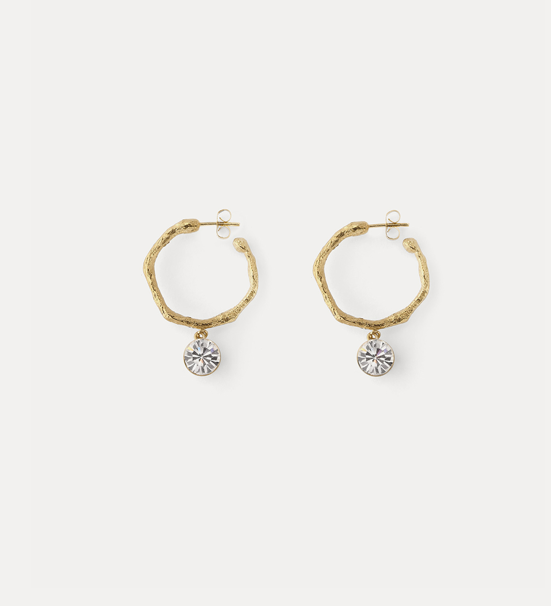orecchini a cerchio con pendente strass | forte_forte