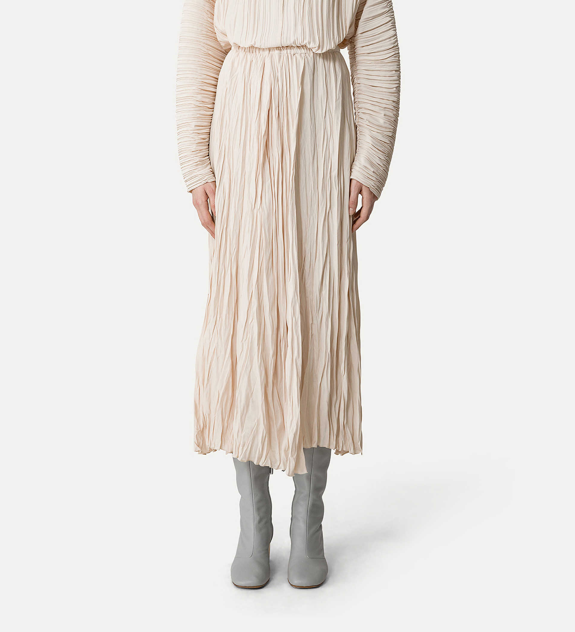 wrap skirt in pleated crêpe | forte_forte