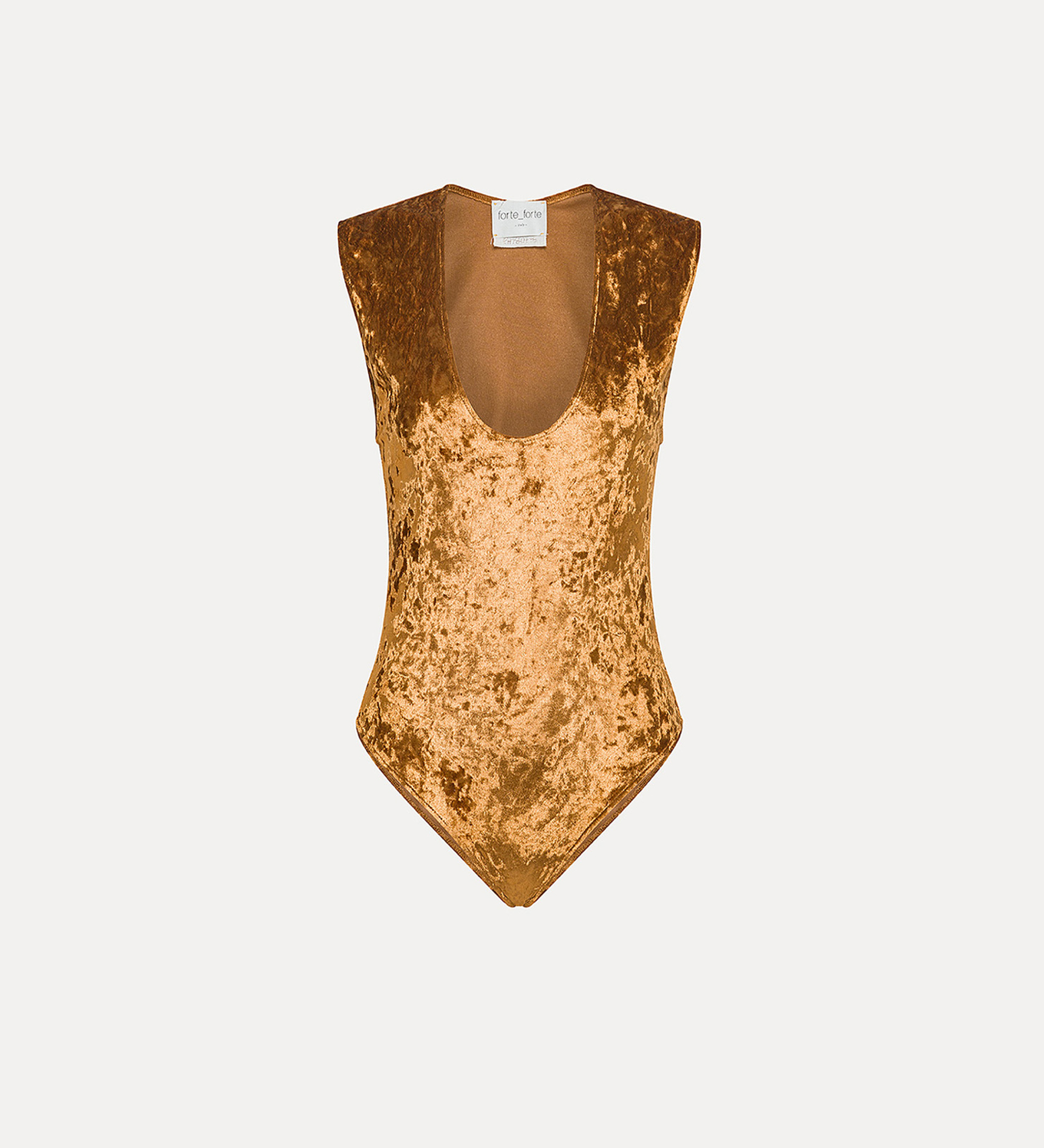 body smanicato in velluto stretch cangiante | forte_forte