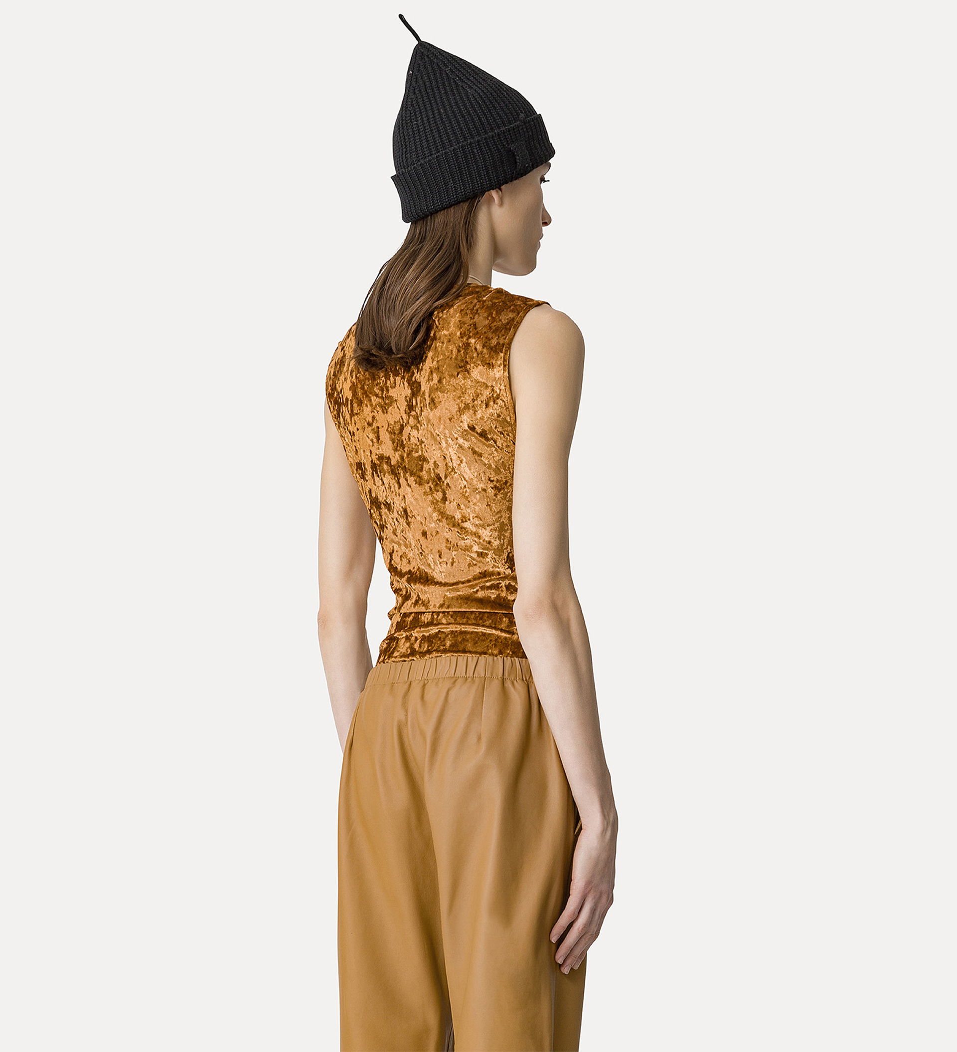 body smanicato in velluto stretch cangiante | forte_forte