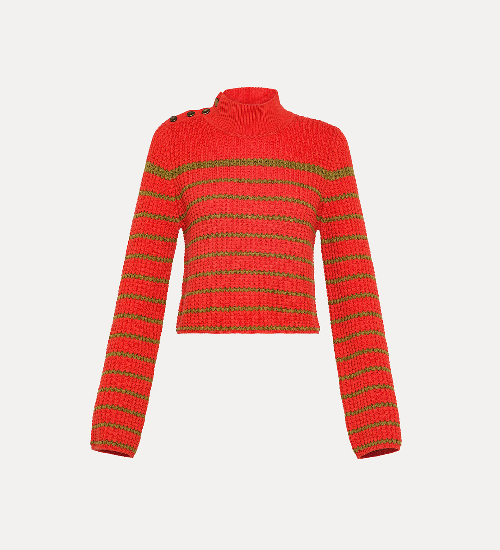 maglia a lupetto in lana merinos a righe | forte_forte