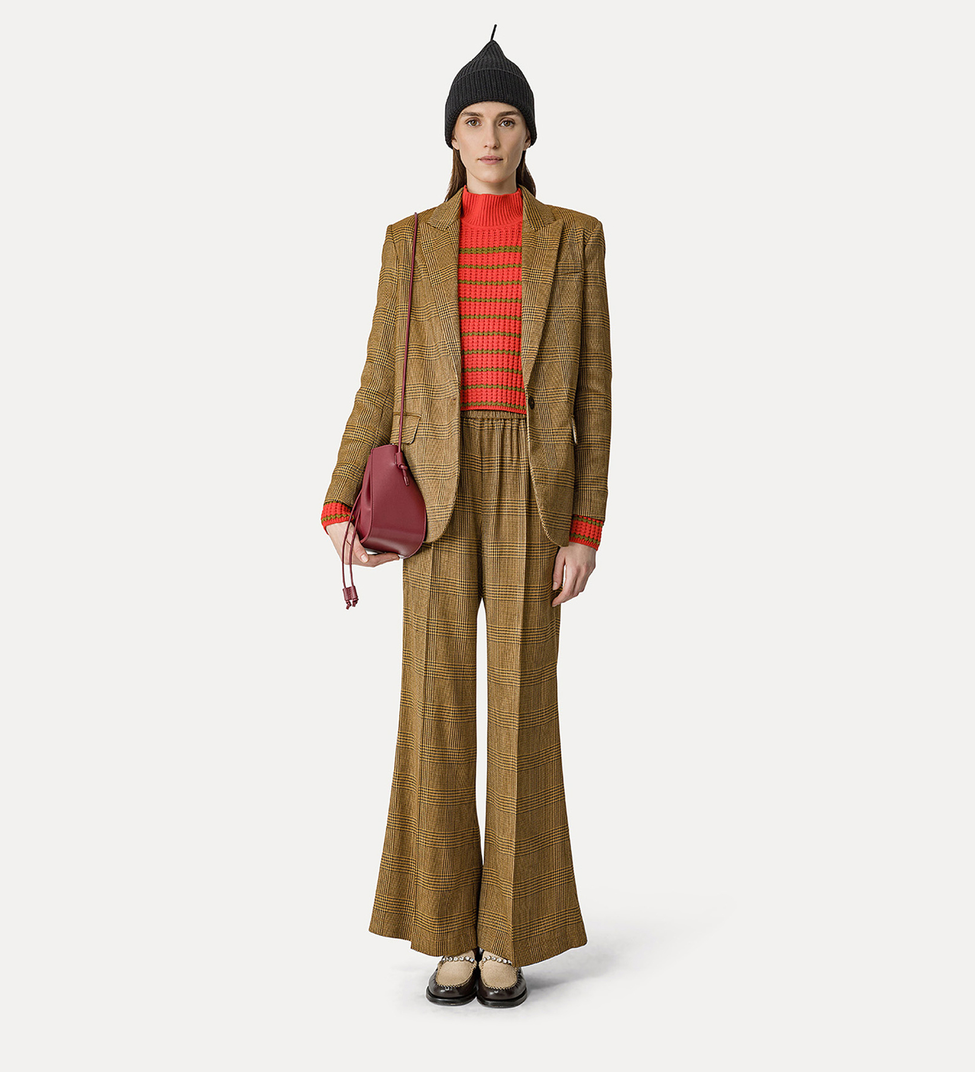 maglia a lupetto in lana merinos a righe | forte_forte