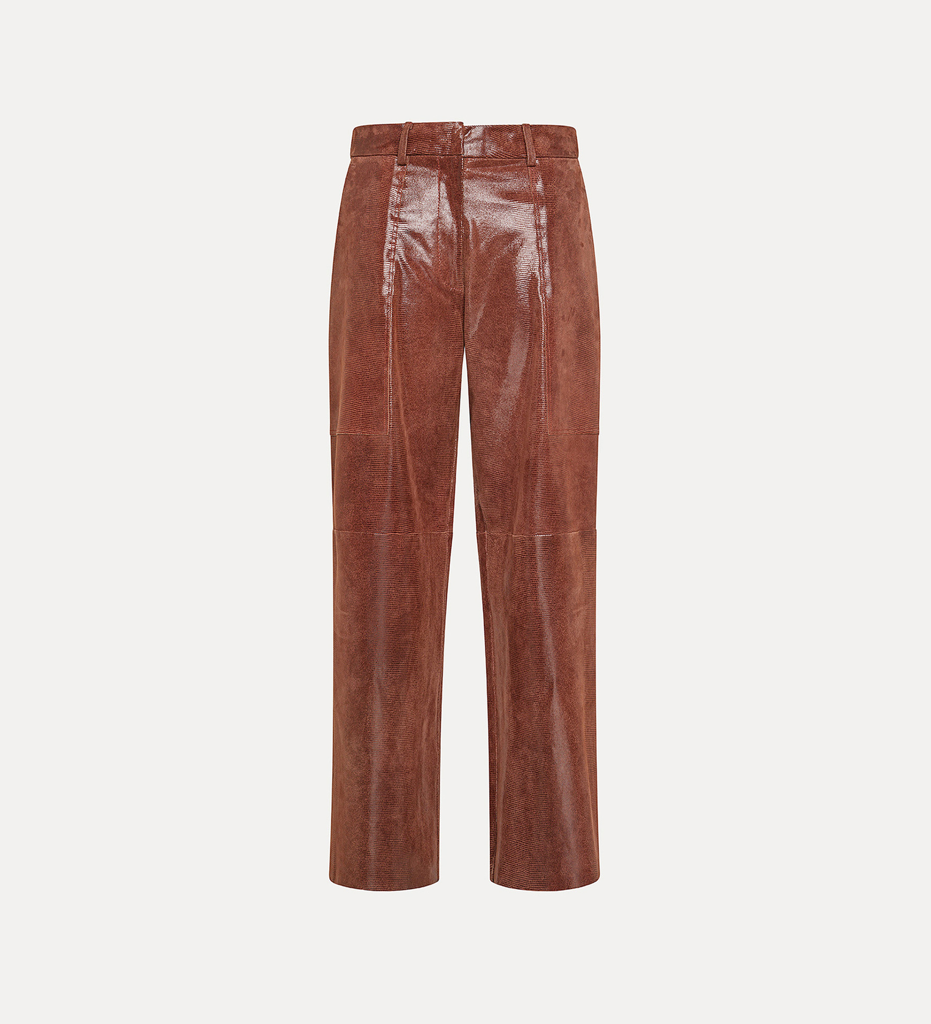 pantalon cargo en daim avec imprimé lézard | forte_forte