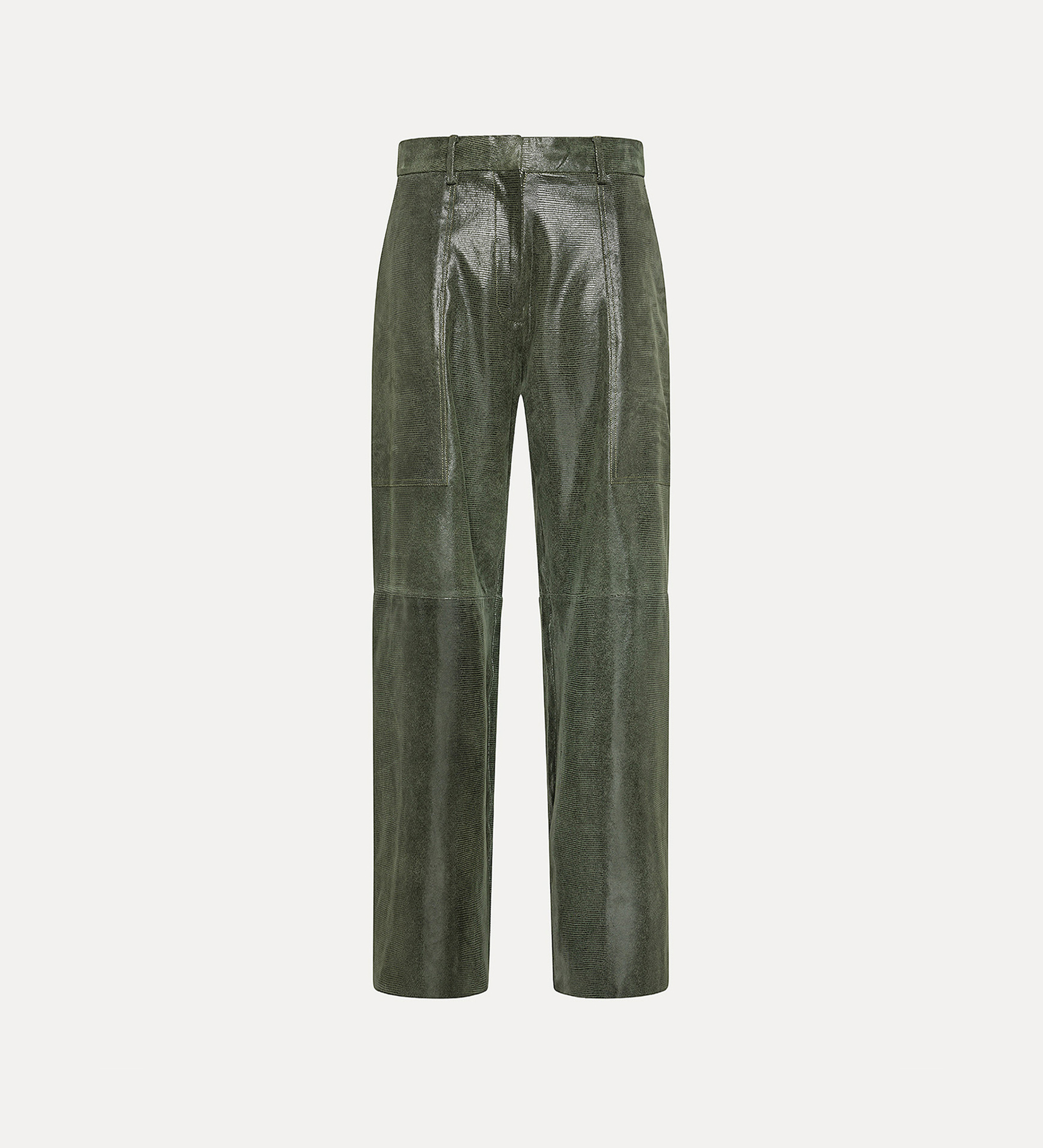 suede cargo pants in a lizard–skin pattern | forte_forte