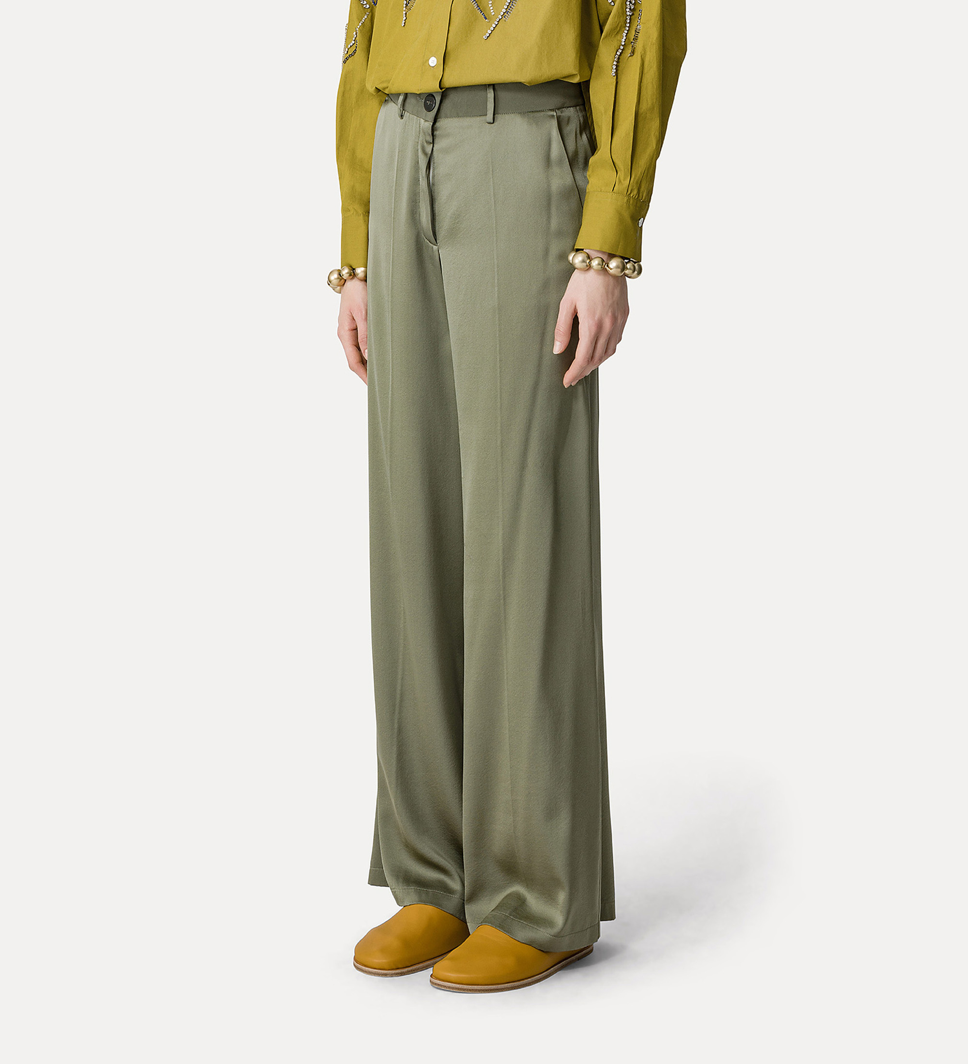 tailored trousers in stretch silk satin | forte_forte