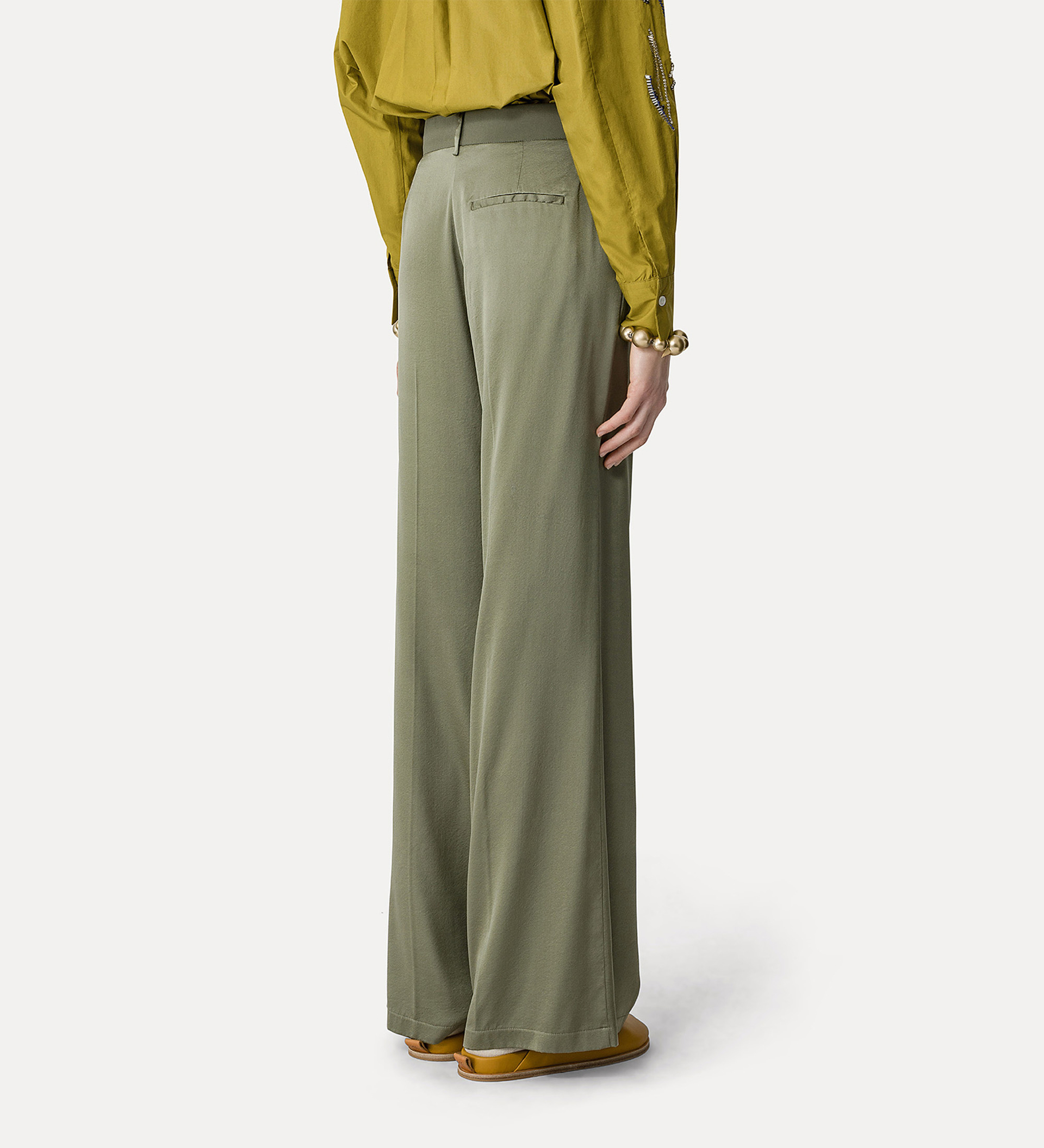 tailored trousers in stretch silk satin | forte_forte