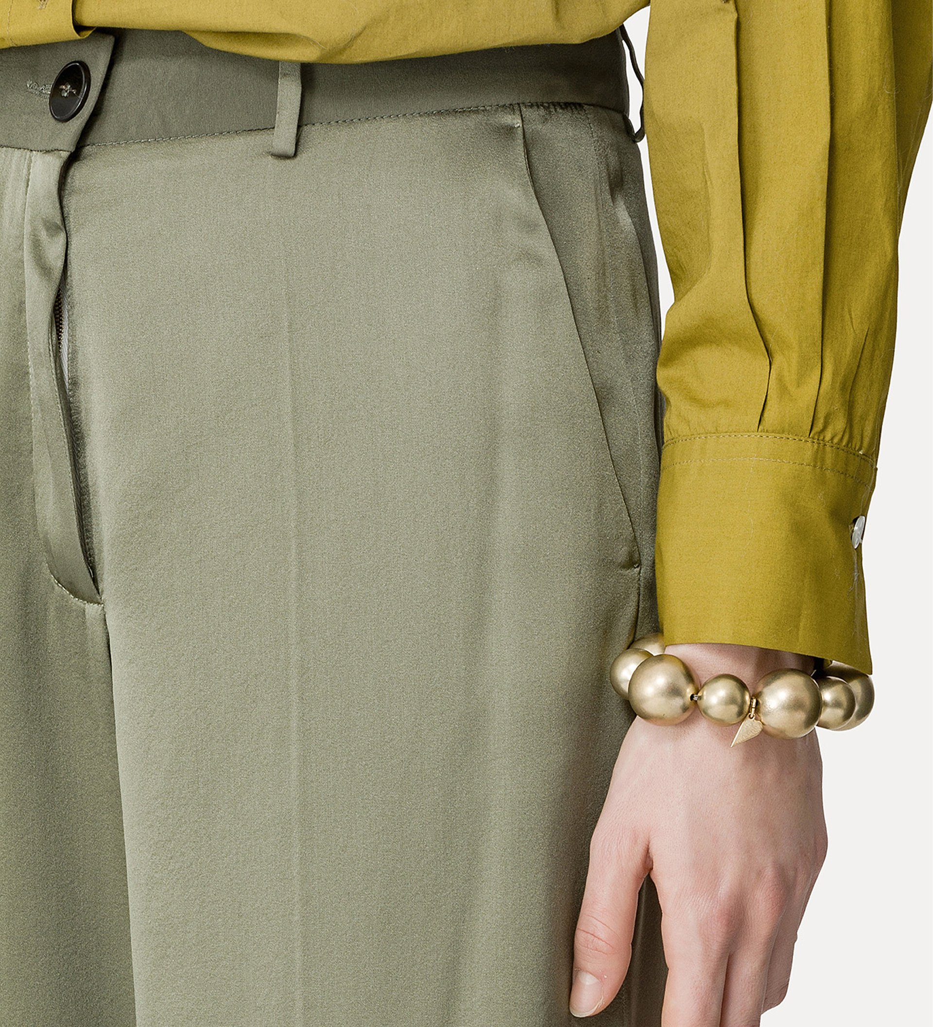 tailored trousers in stretch silk satin | forte_forte