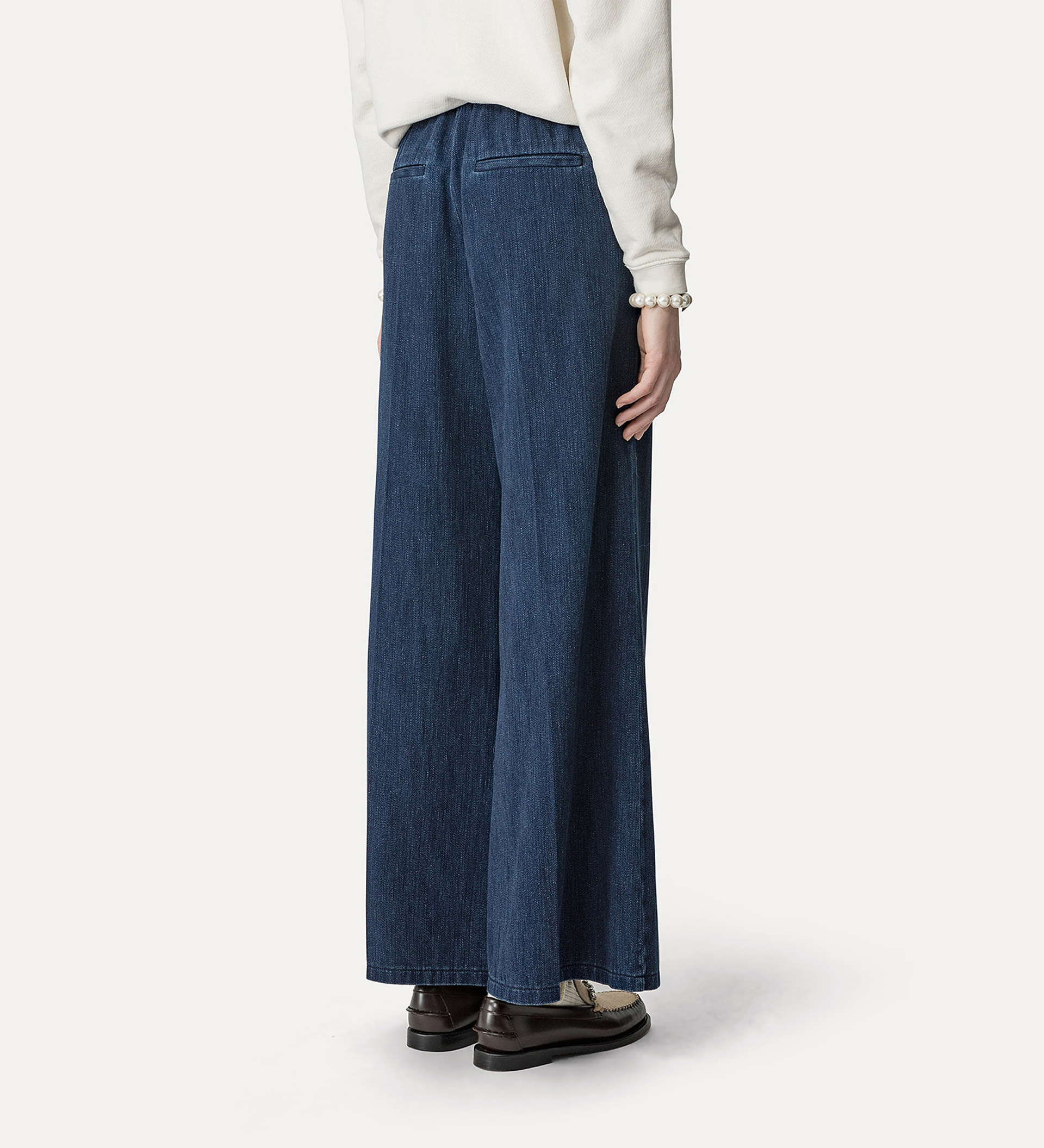 pantalone palazzo in denim | forte_forte