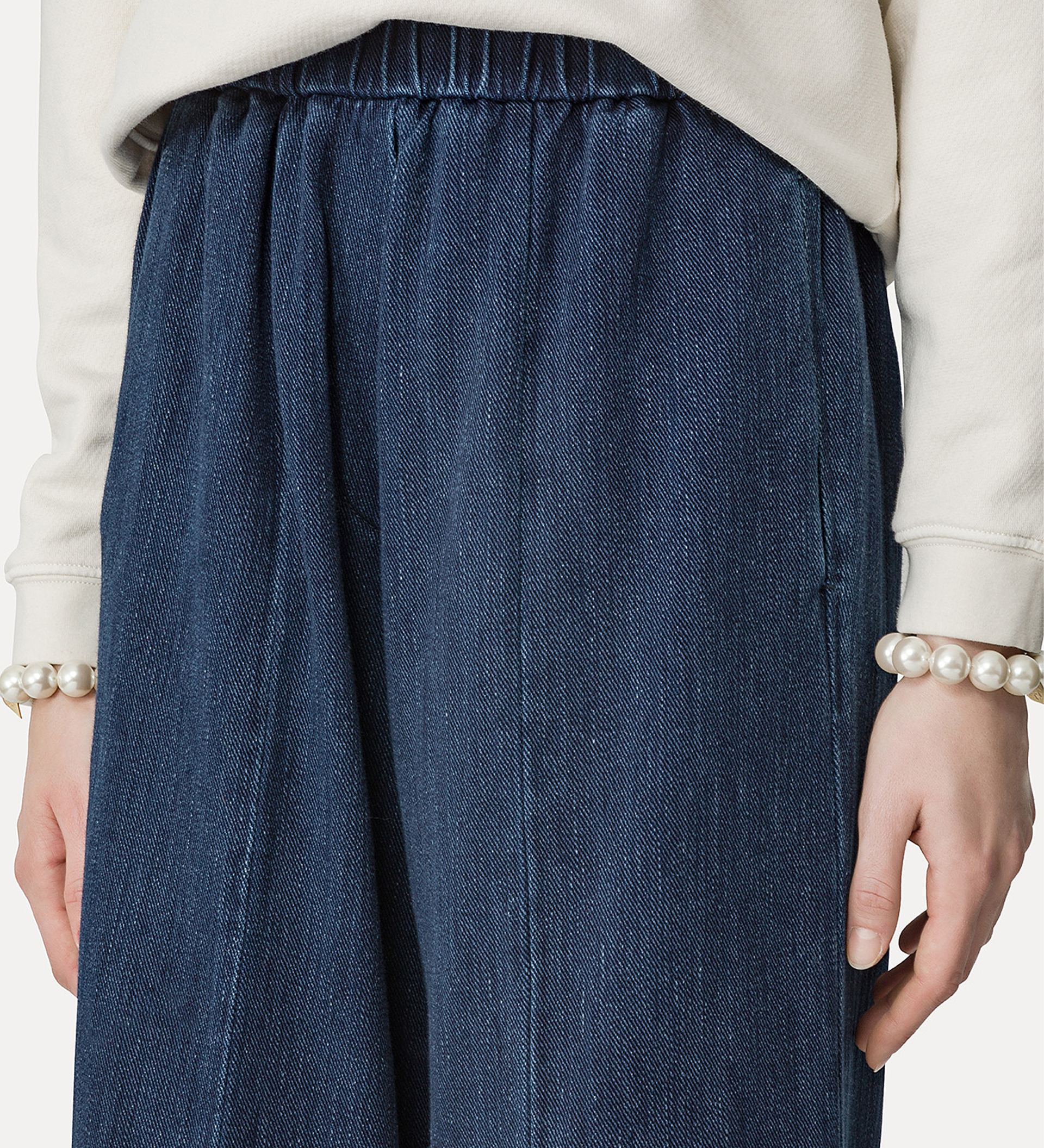 pantalone palazzo in denim | forte_forte