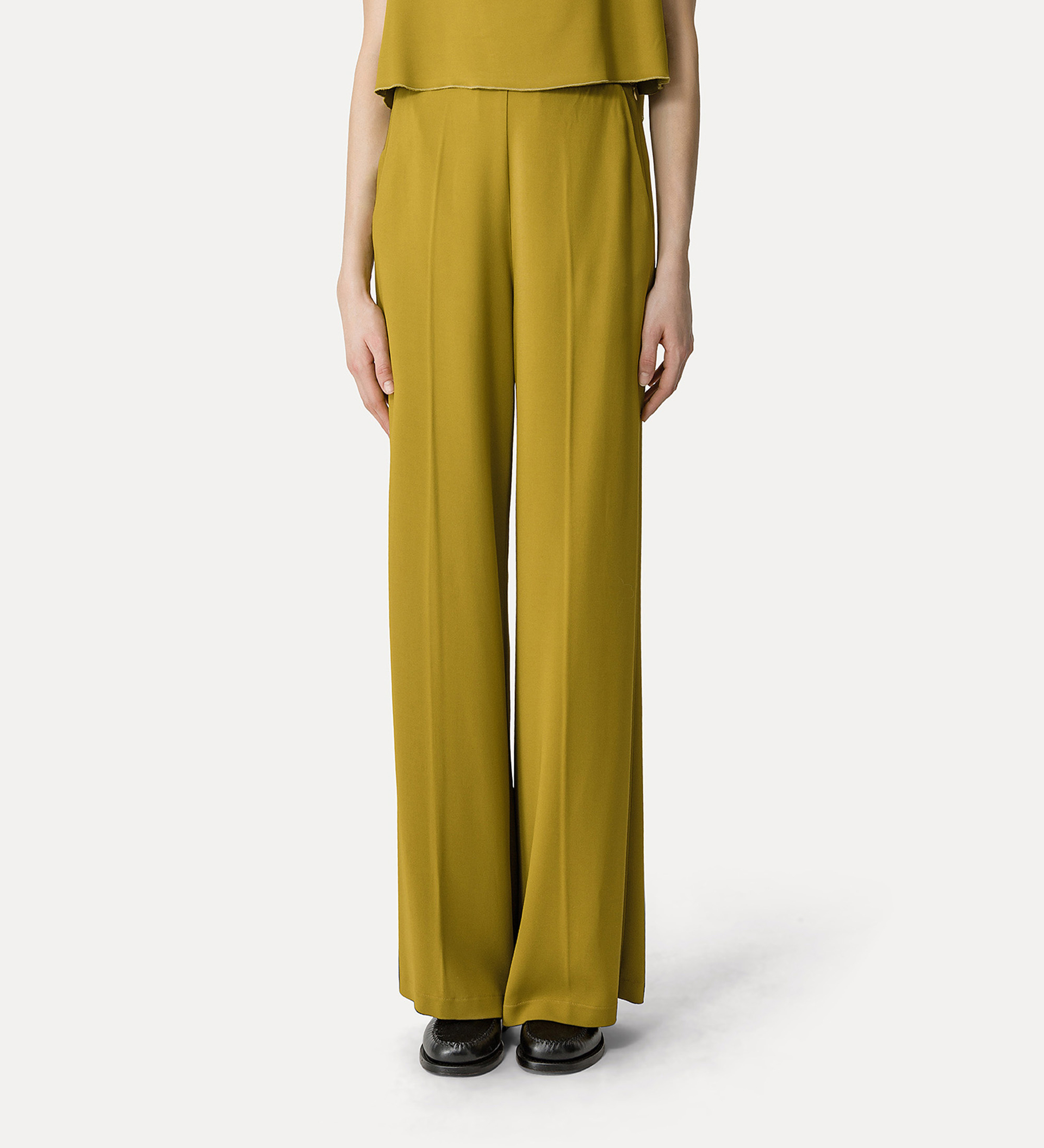 high–waist trousers in stretch crêpe cady | forte_forte