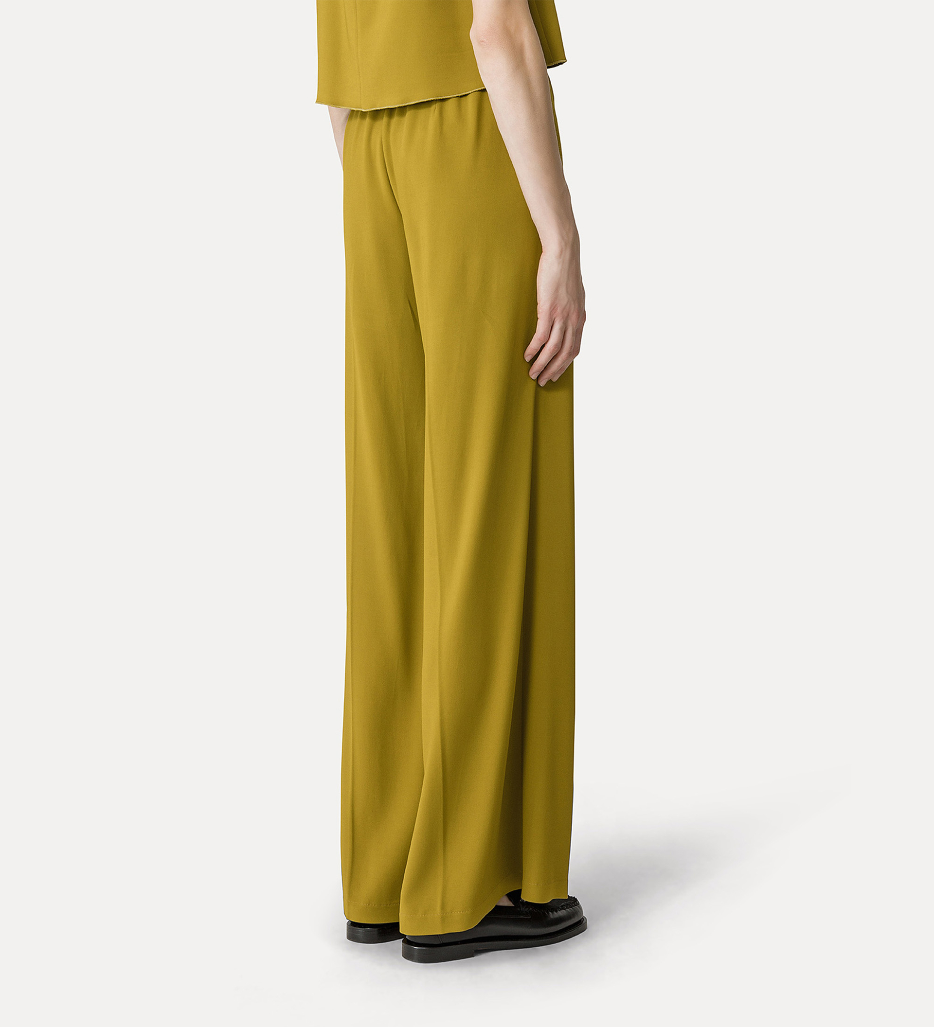 high–waist trousers in stretch crêpe cady | forte_forte