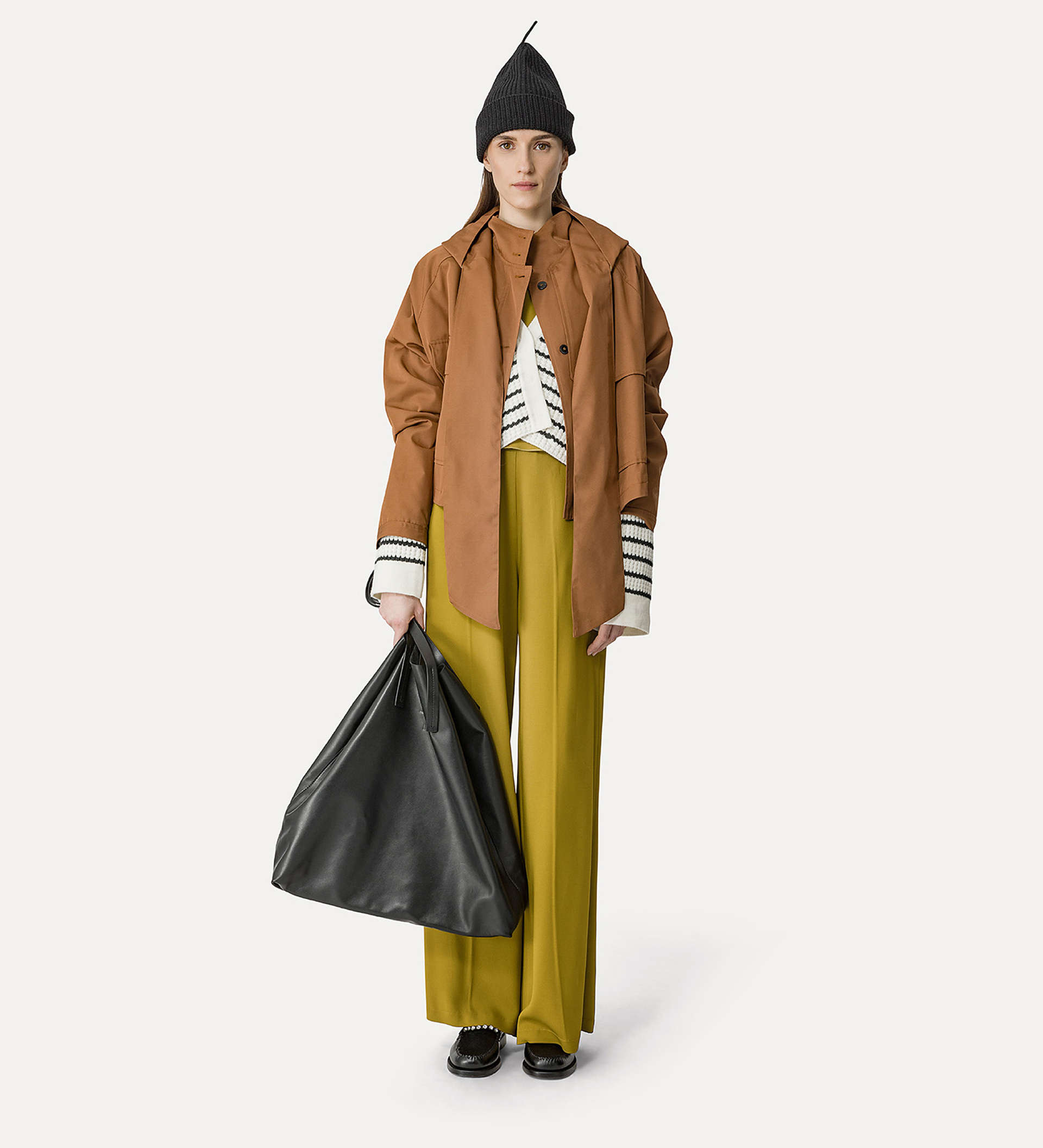 high–waist trousers in stretch crêpe cady | forte_forte