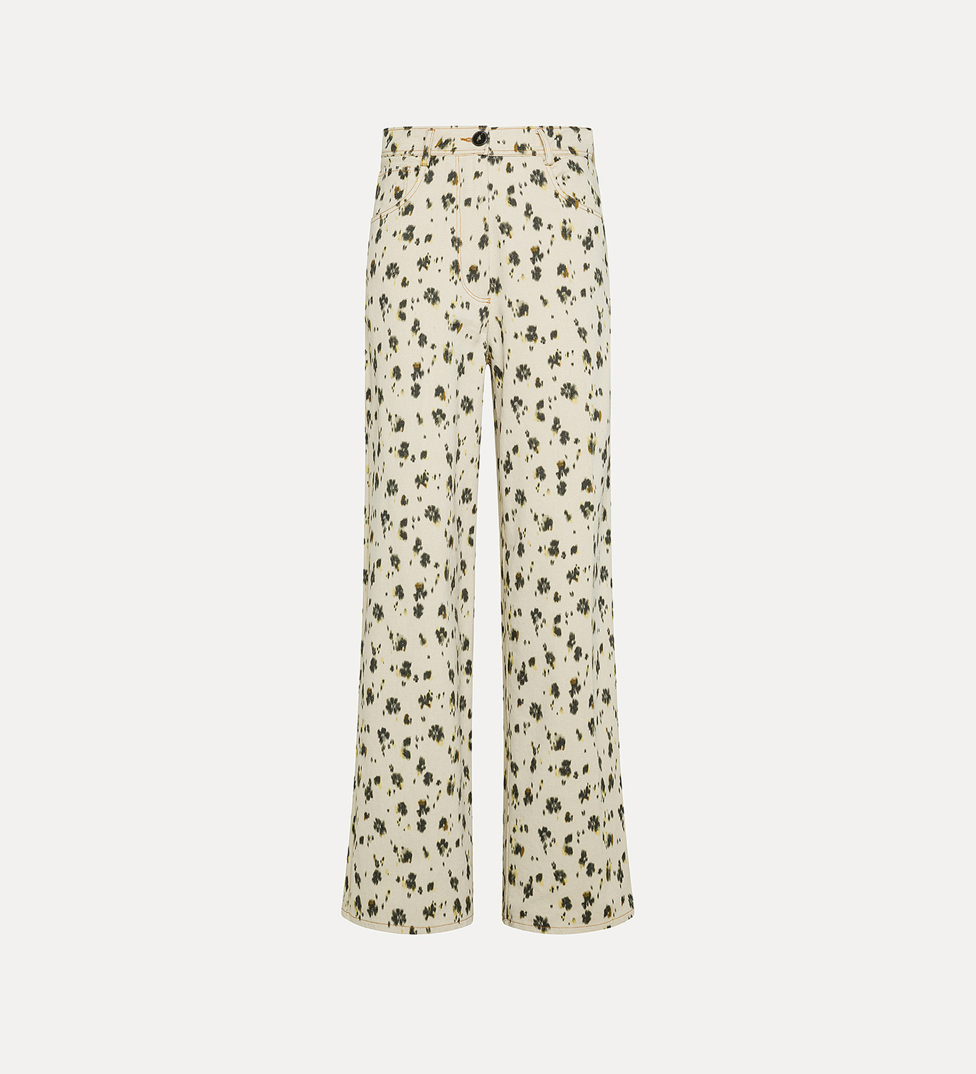 jeans wide leg stampa "les fleurs camou" | forte_forte