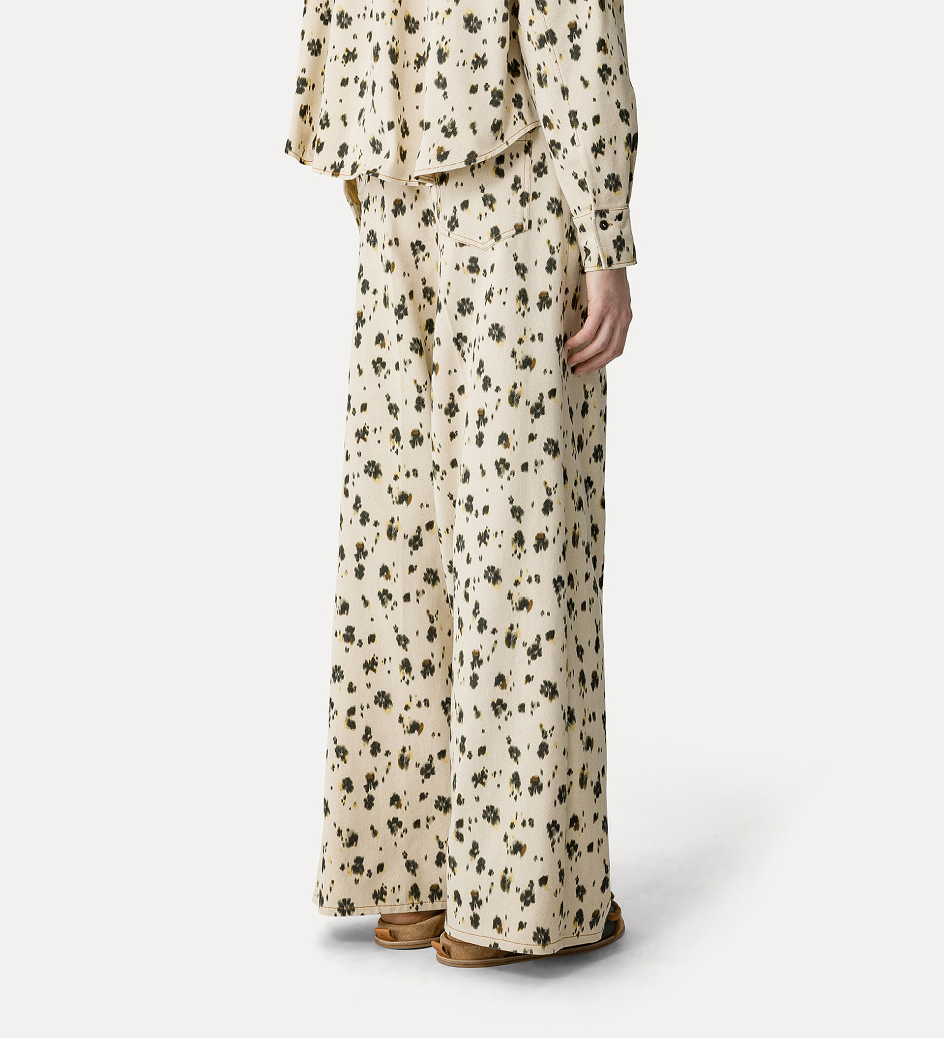 jeans wide leg stampa "les fleurs camou" | forte_forte