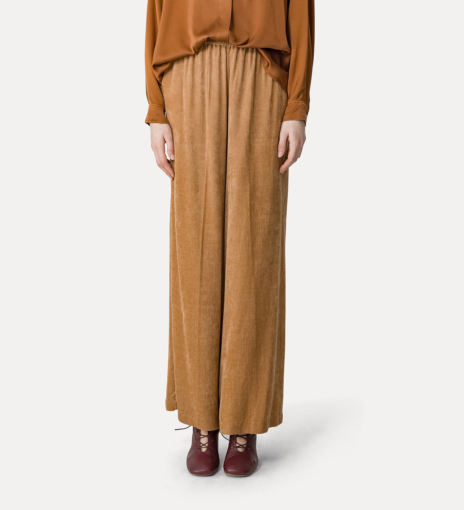 palazzo pants in fine matte needlecord velvet | forte_forte