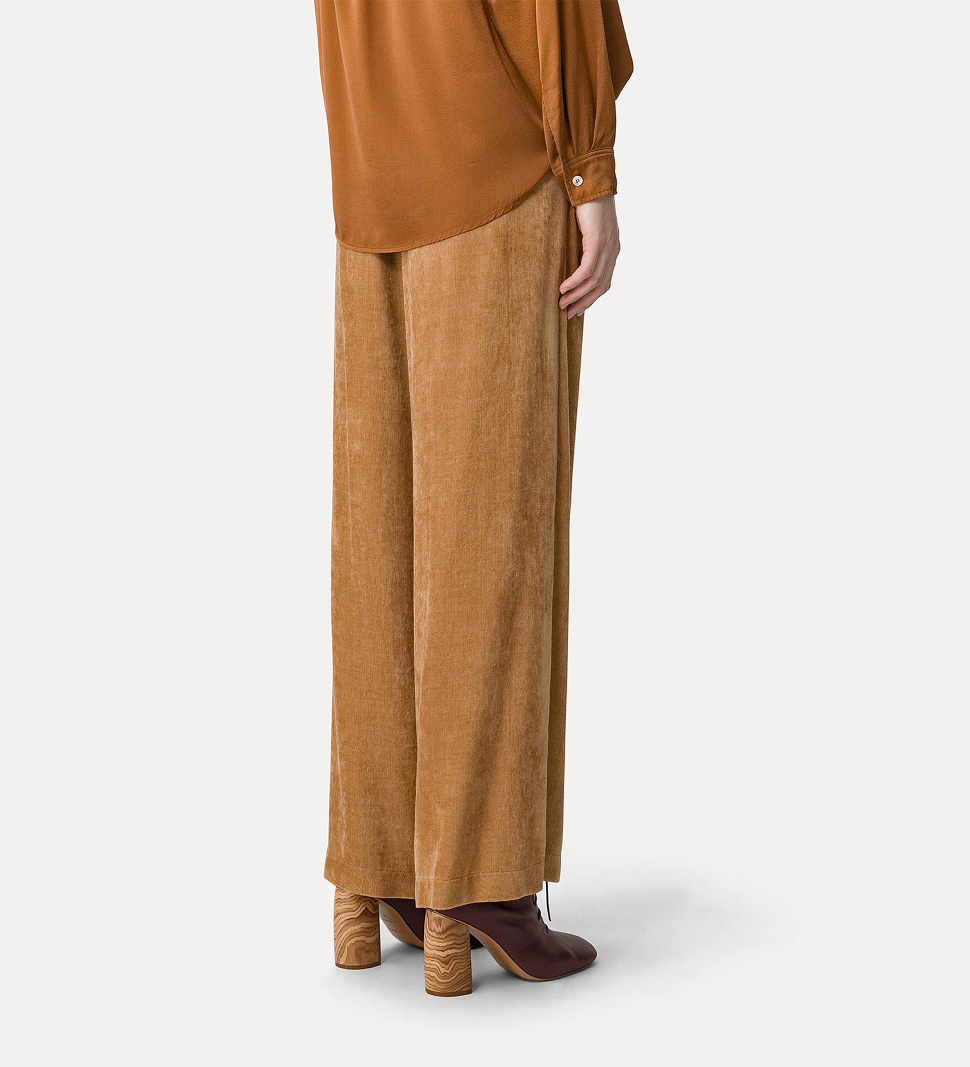 palazzo pants in fine matte needlecord velvet | forte_forte