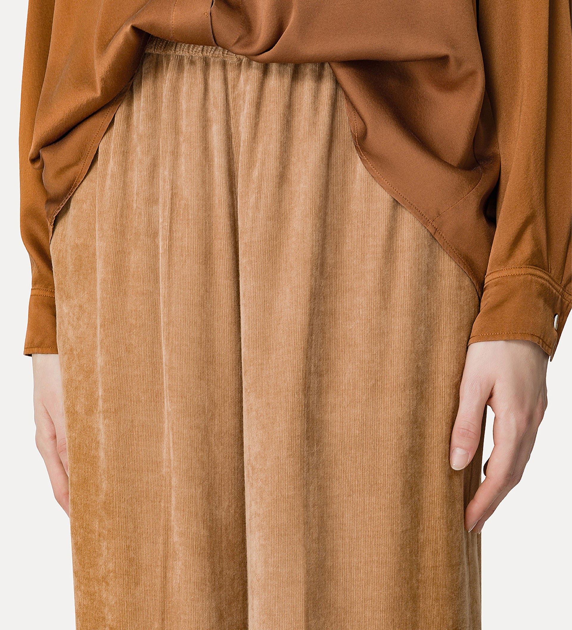 palazzo pants in fine matte needlecord velvet | forte_forte