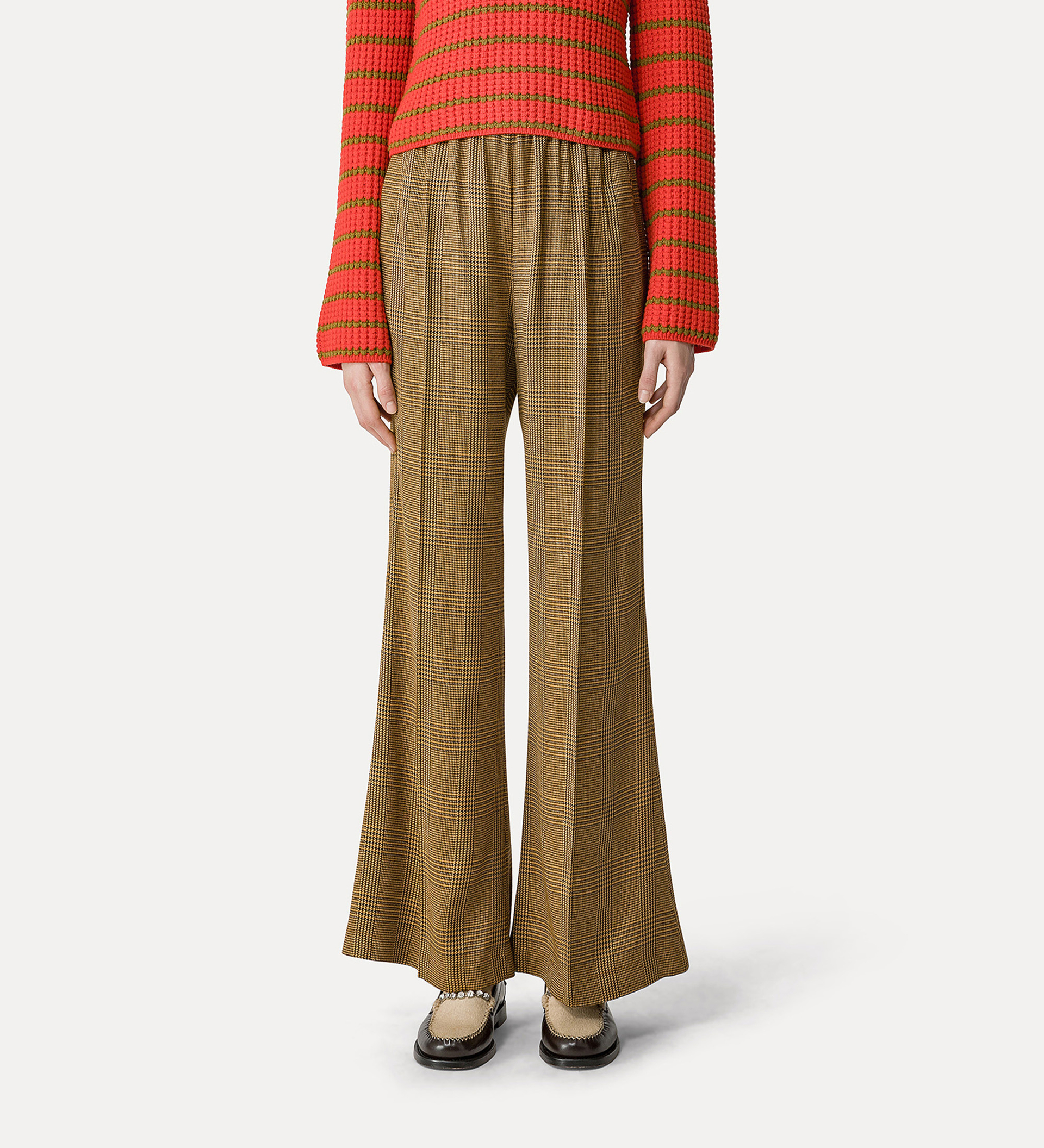 pantalone flared in principe di galles | forte_forte