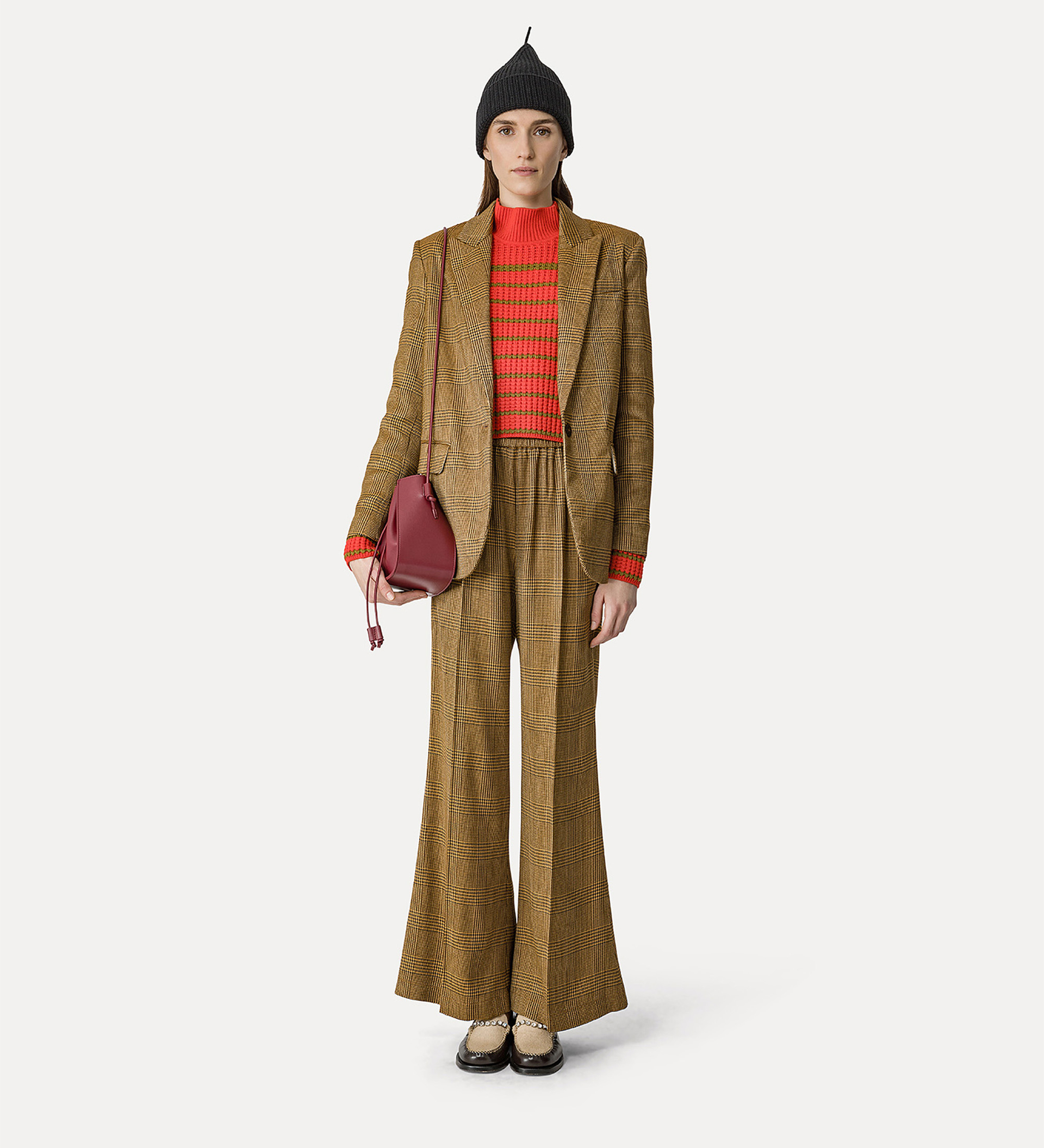pantalone flared in principe di galles | forte_forte