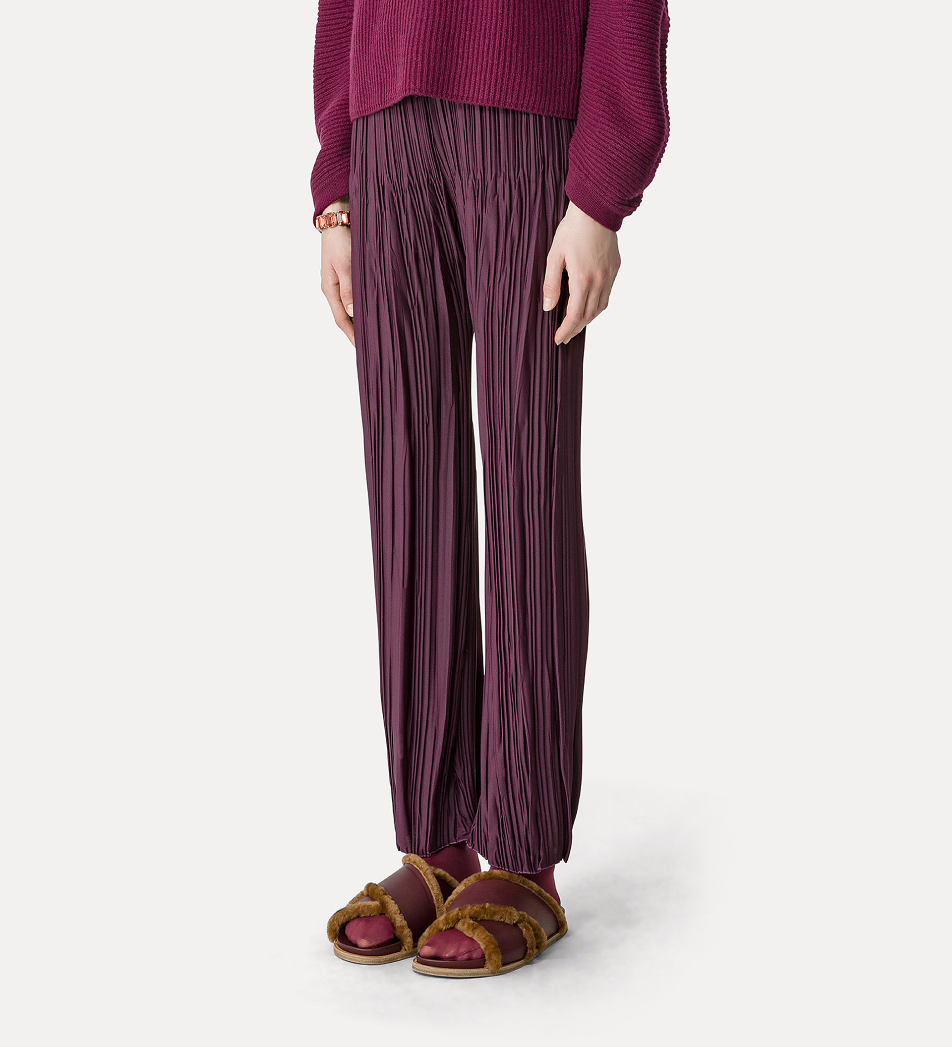 pantalone in crêpe plissé | forte_forte