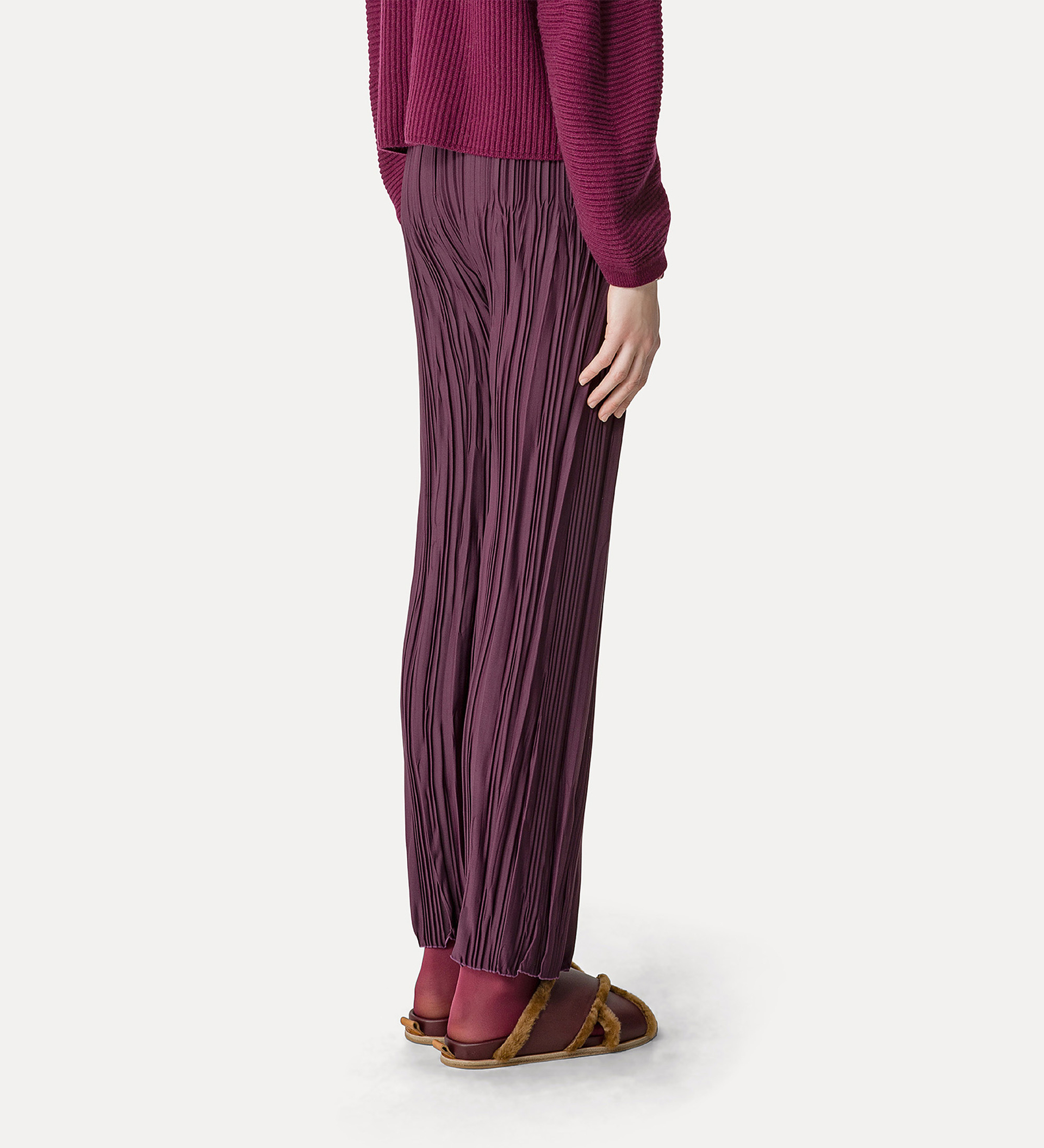 pantalone in crêpe plissé | forte_forte