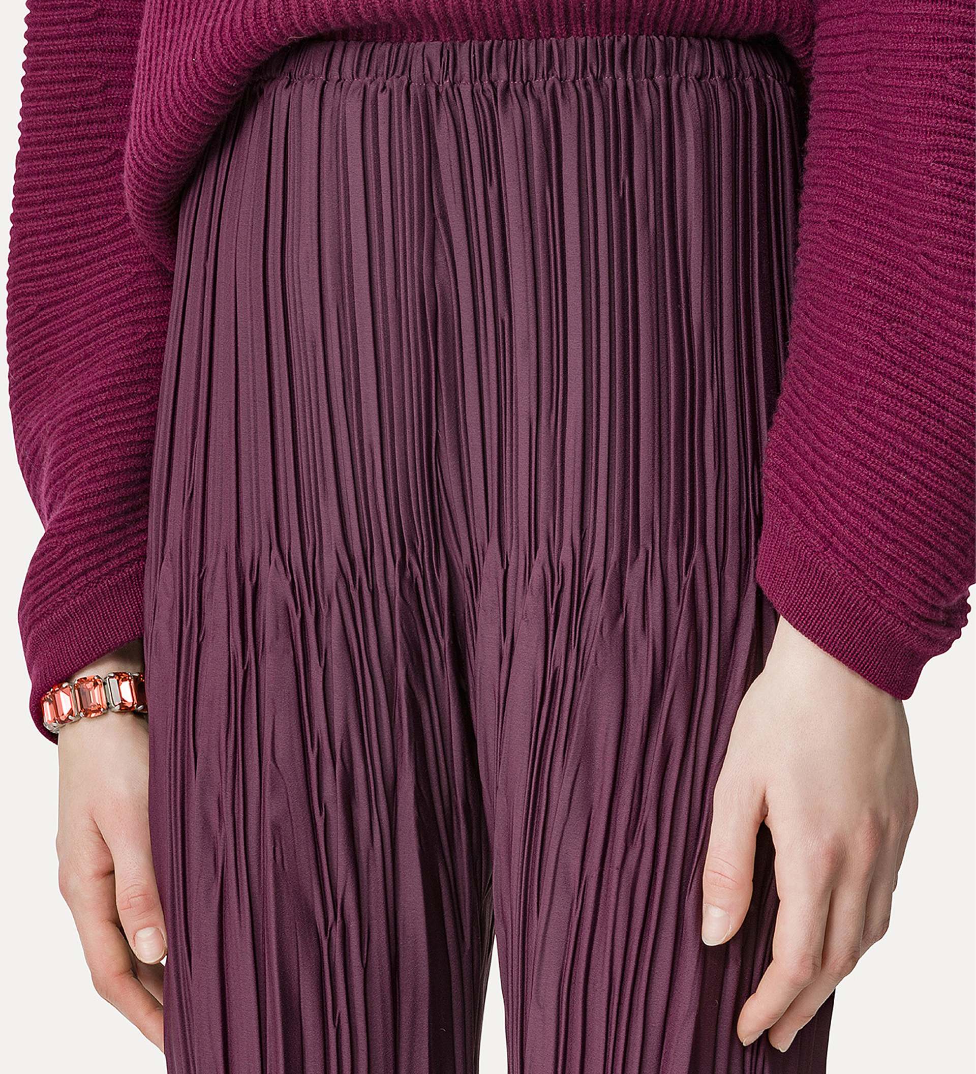pantalone in crêpe plissé | forte_forte