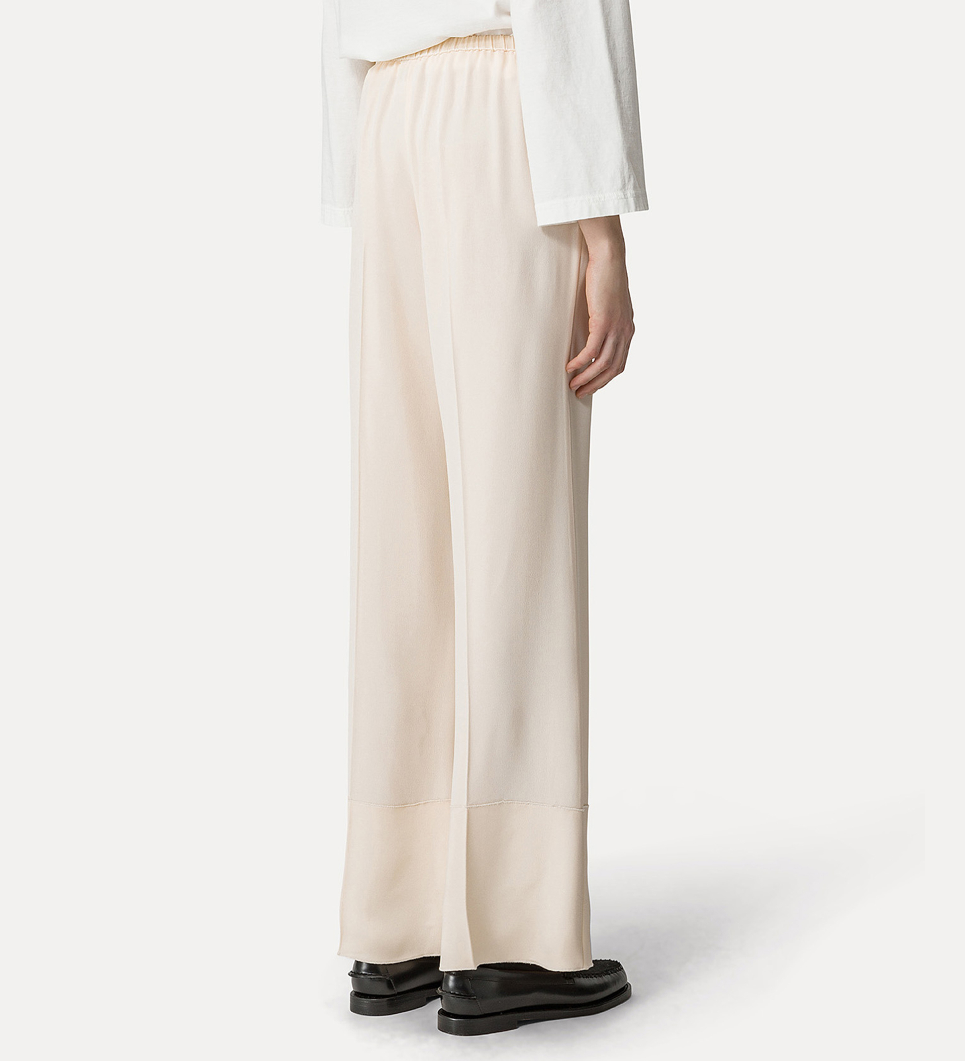 flared trousers in satin envers | forte_forte