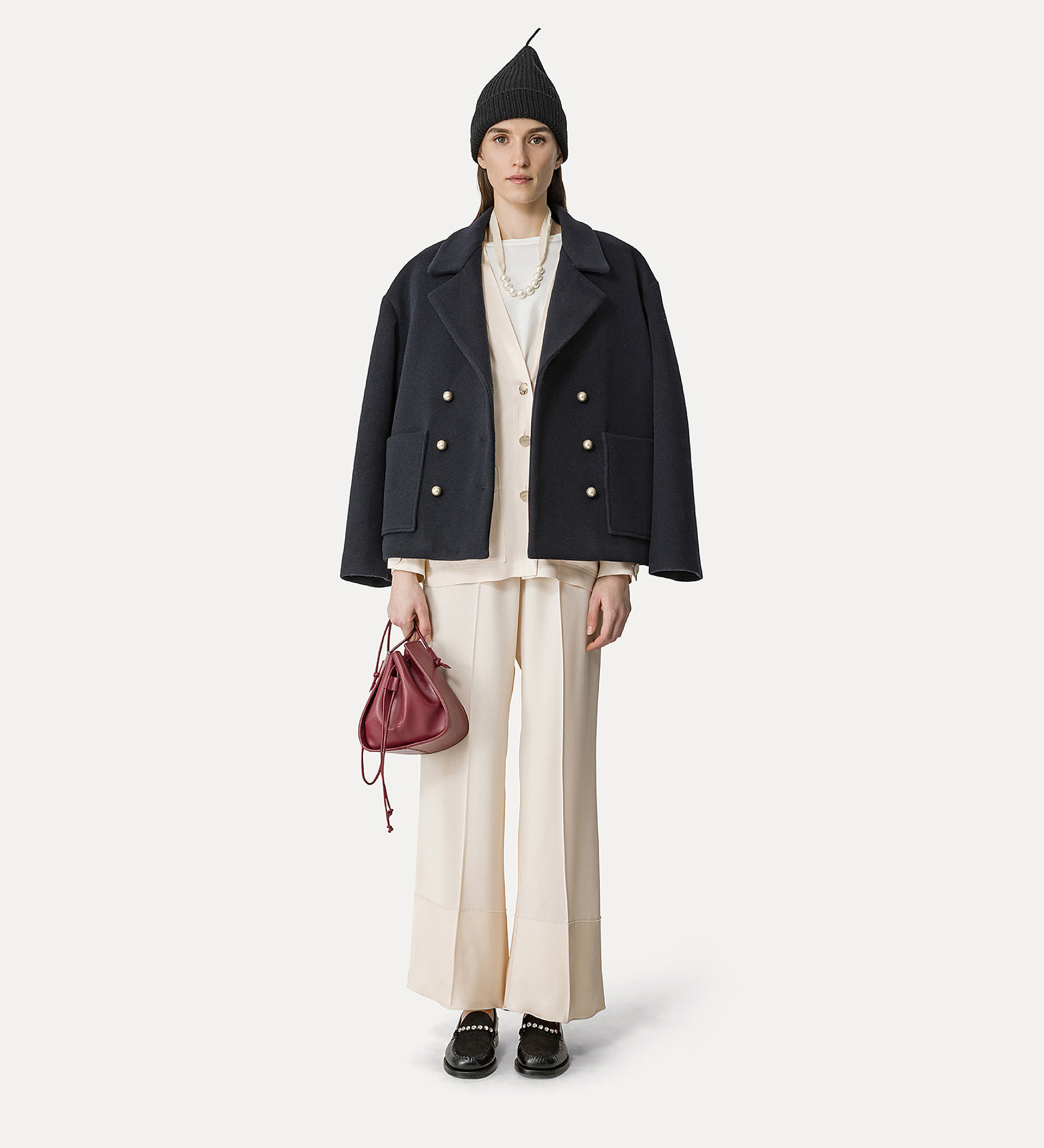 flared trousers in satin envers | forte_forte