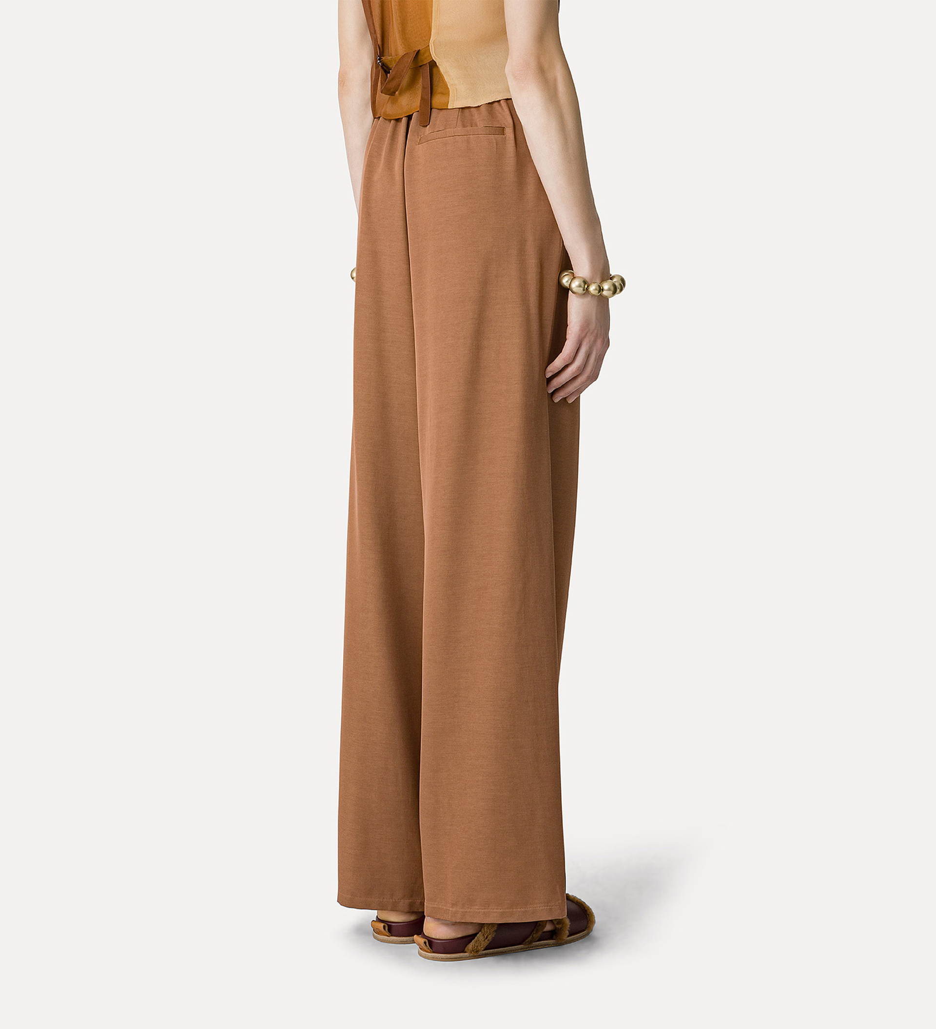 palazzo pants in wool and viscose faille | forte_forte