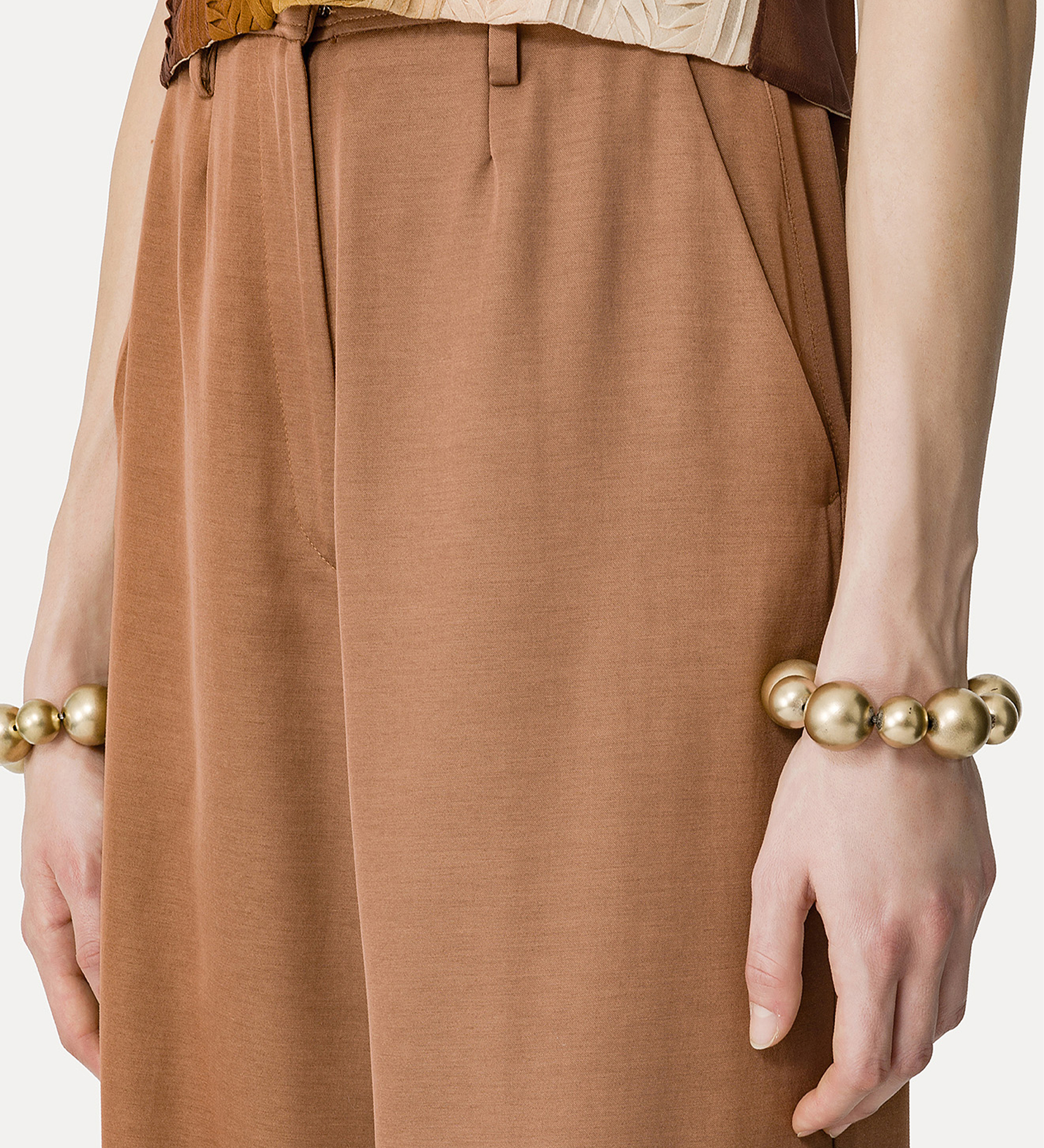 palazzo pants in wool and viscose faille | forte_forte