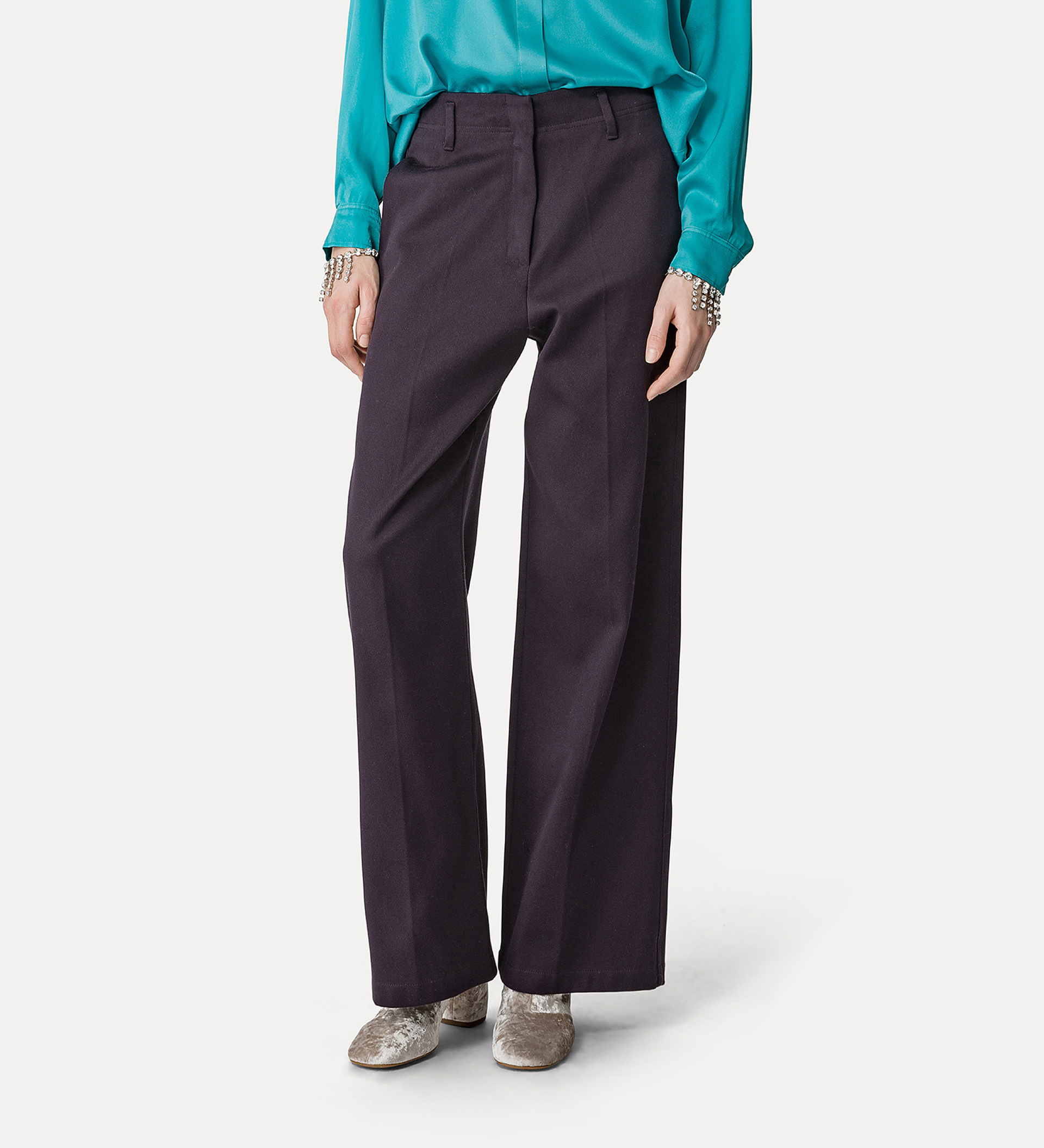 pantalone straight leg in cover di cotone | forte_forte