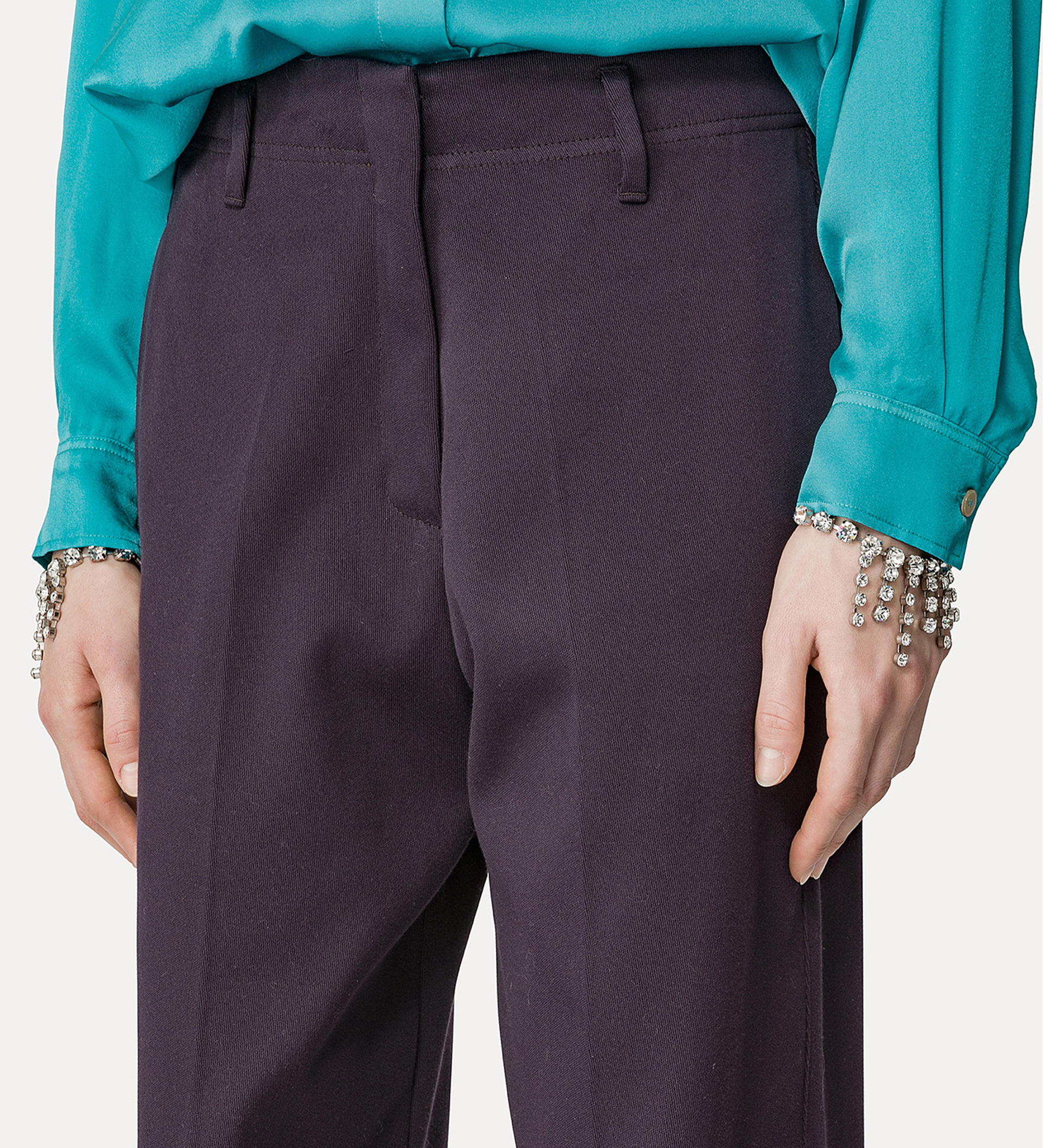 pantalone straight leg in cover di cotone | forte_forte