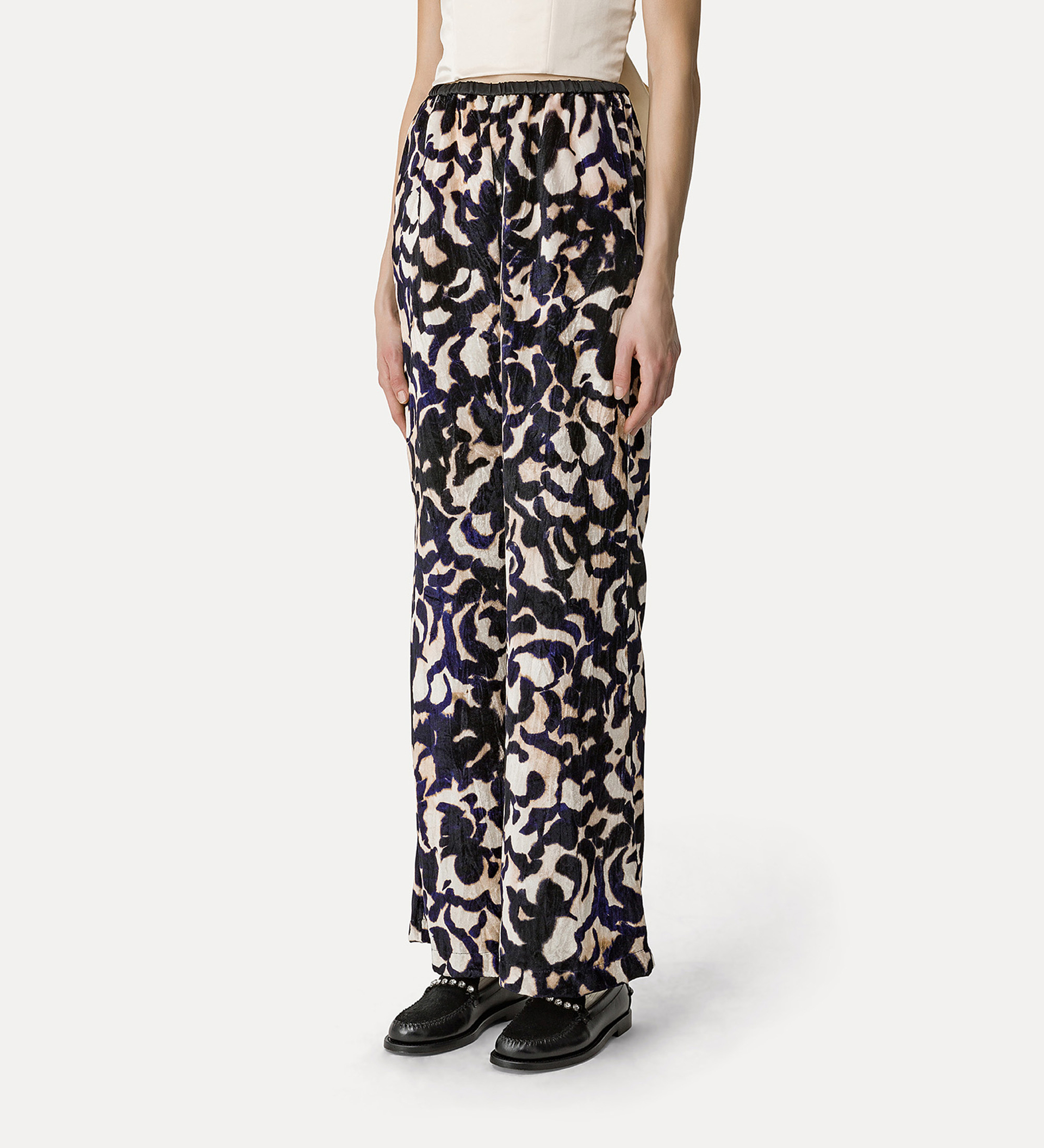 pantalone flared in velluto "rose alchemy" | forte_forte