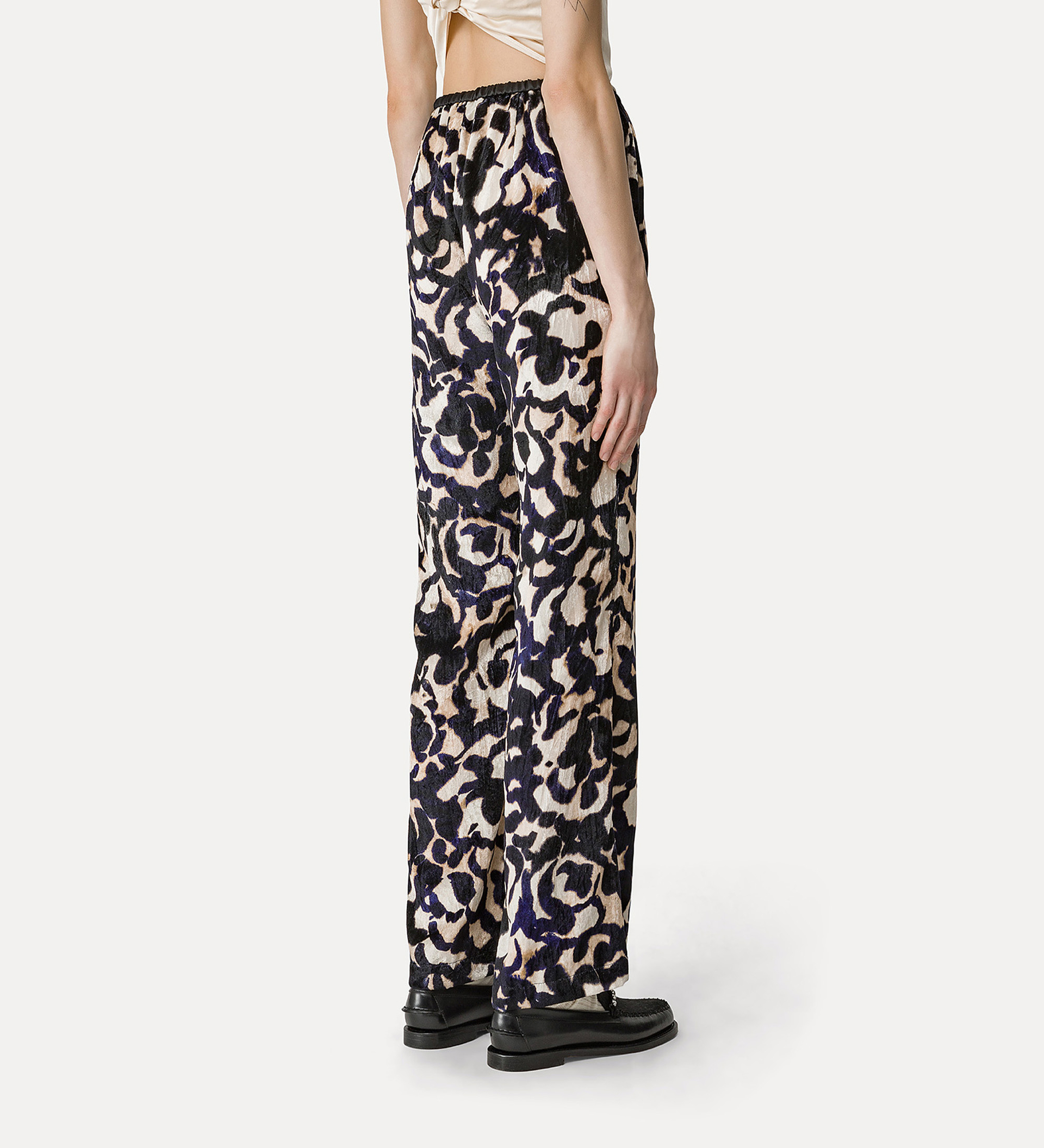 pantalone flared in velluto "rose alchemy" | forte_forte