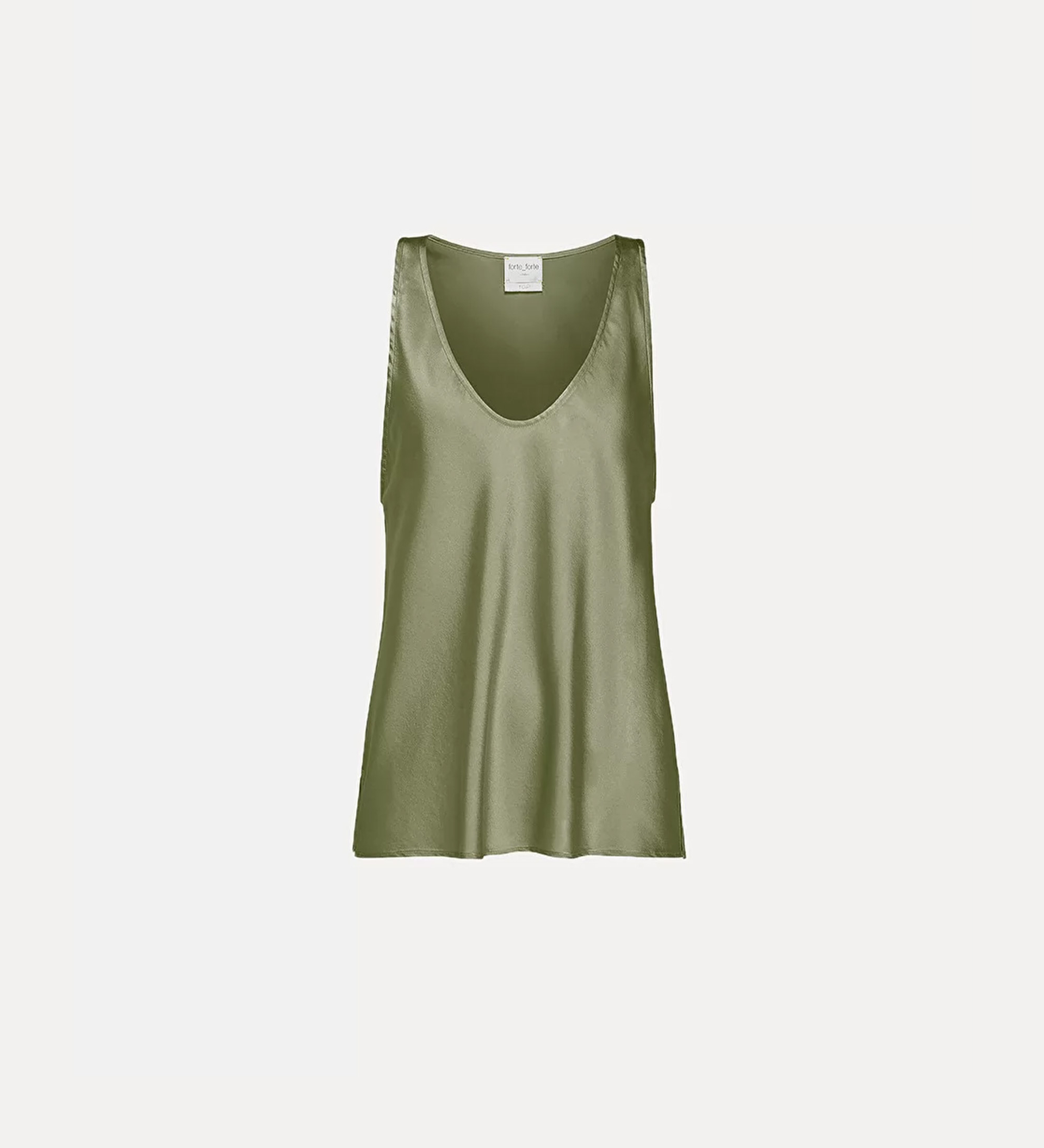 sleeveless top in stretch silk satin | forte_forte