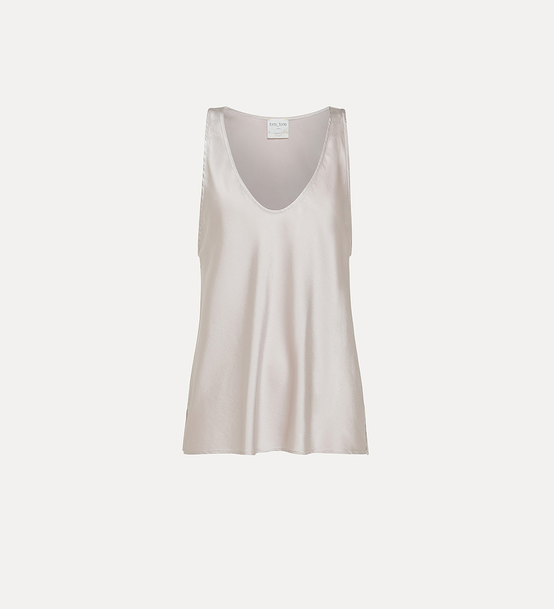 top smanicato in raso di seta stretch | forte_forte