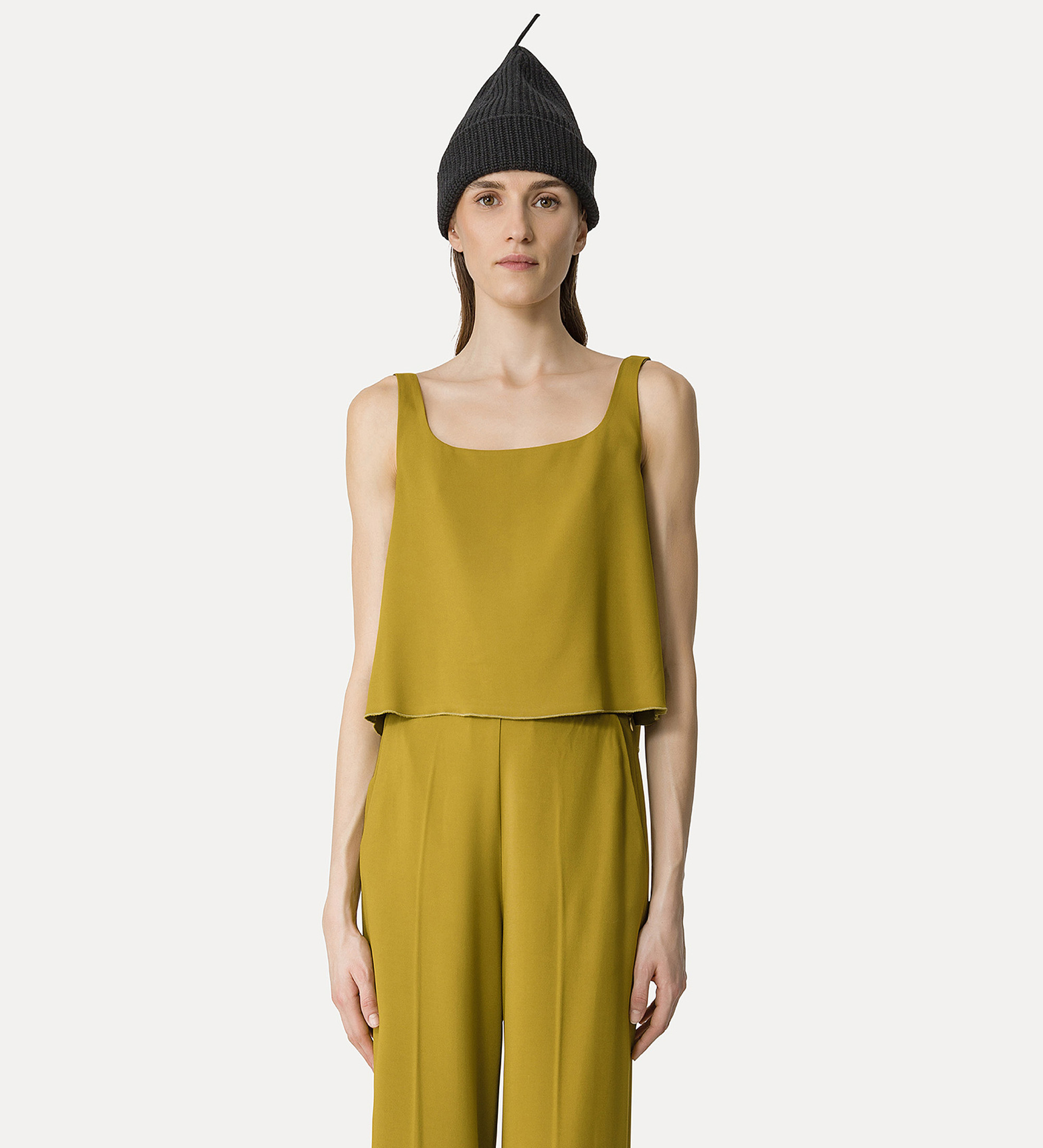 trapeze top in stretch crêpe cady | forte_forte