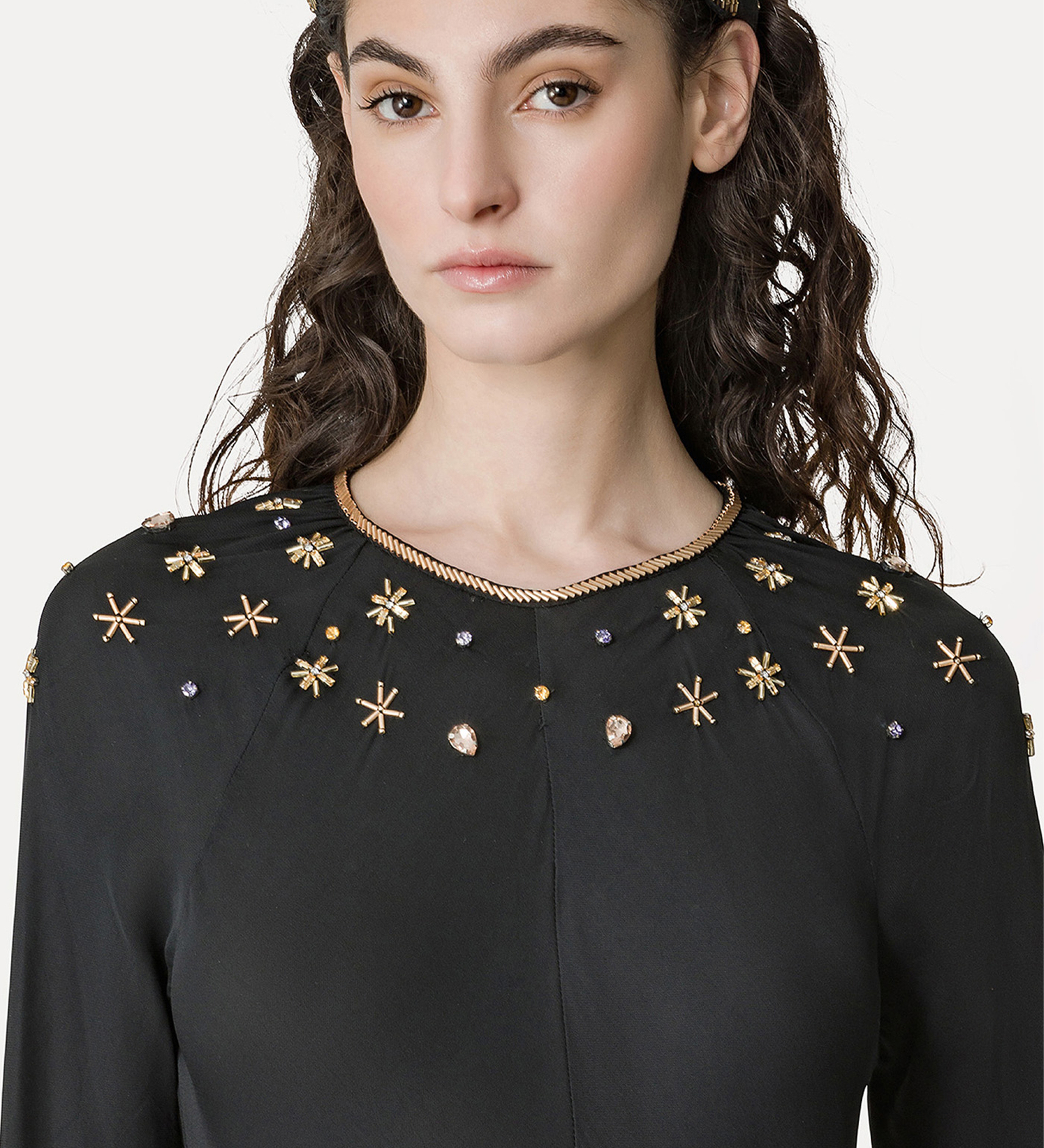 “the stars of bali” dress in viscose georgette | forte_forte