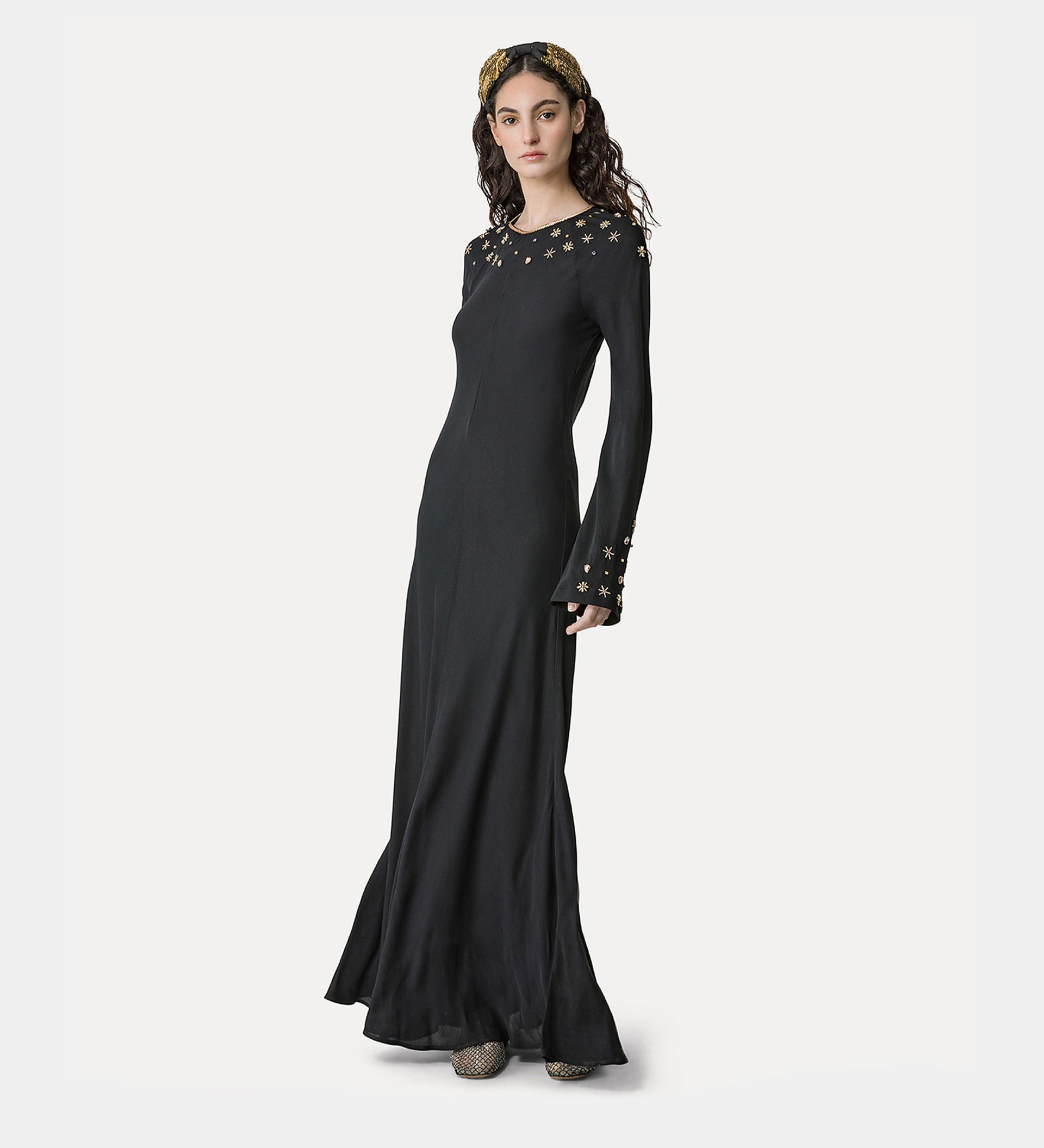 “the stars of bali” dress in viscose georgette | forte_forte