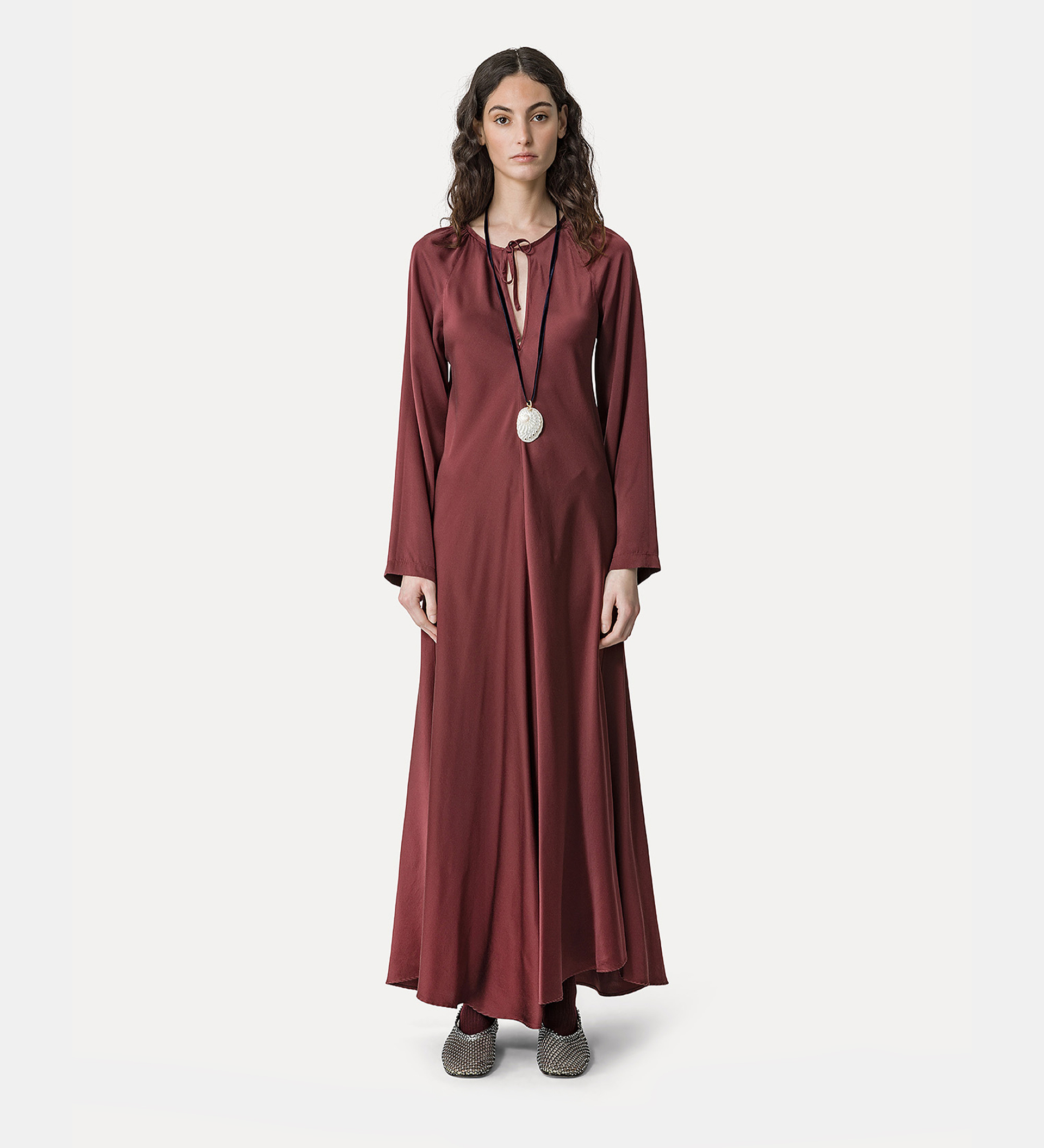 kaftan dress in silk satin | forte_forte