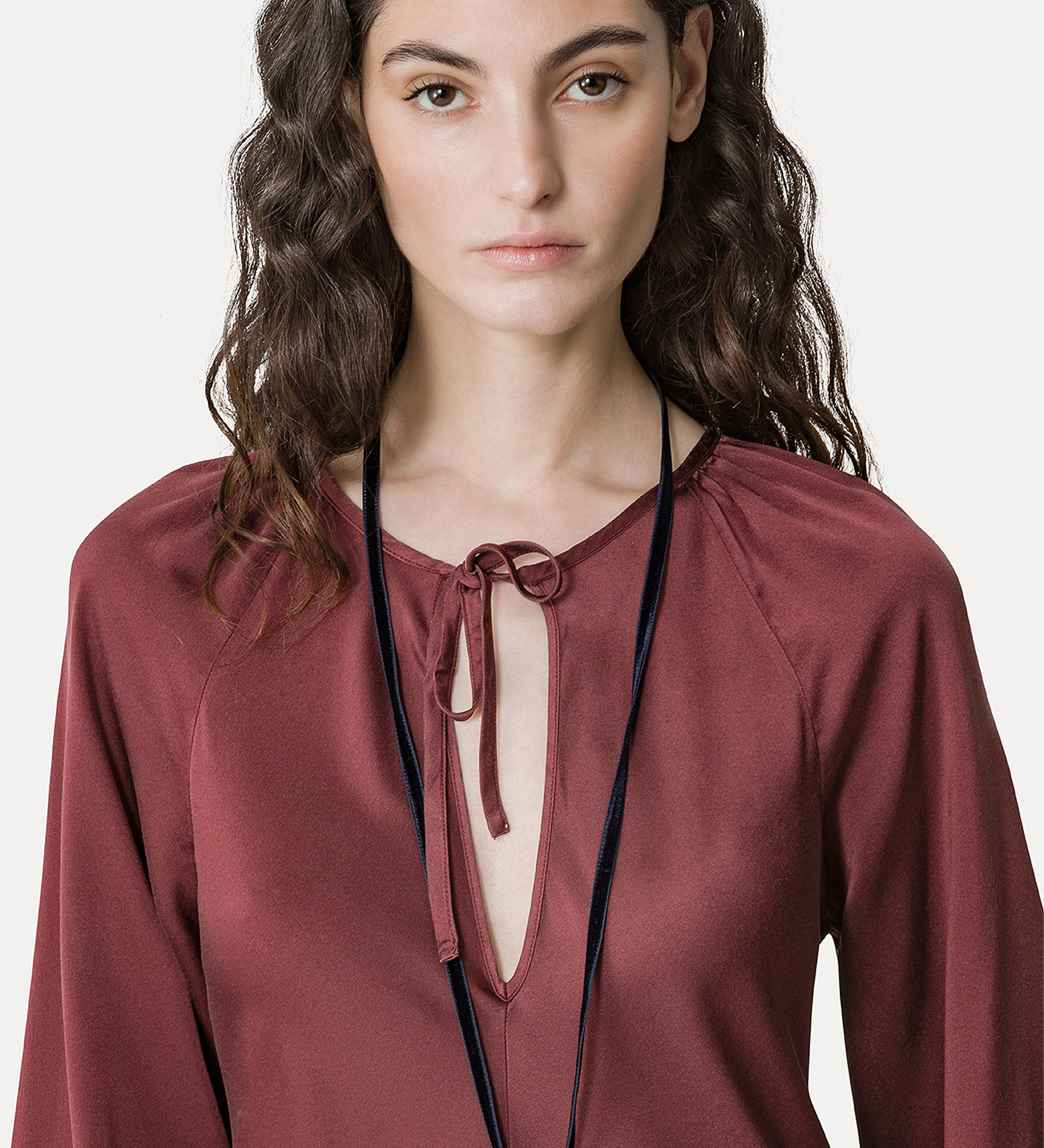 kaftan dress in silk satin | forte_forte